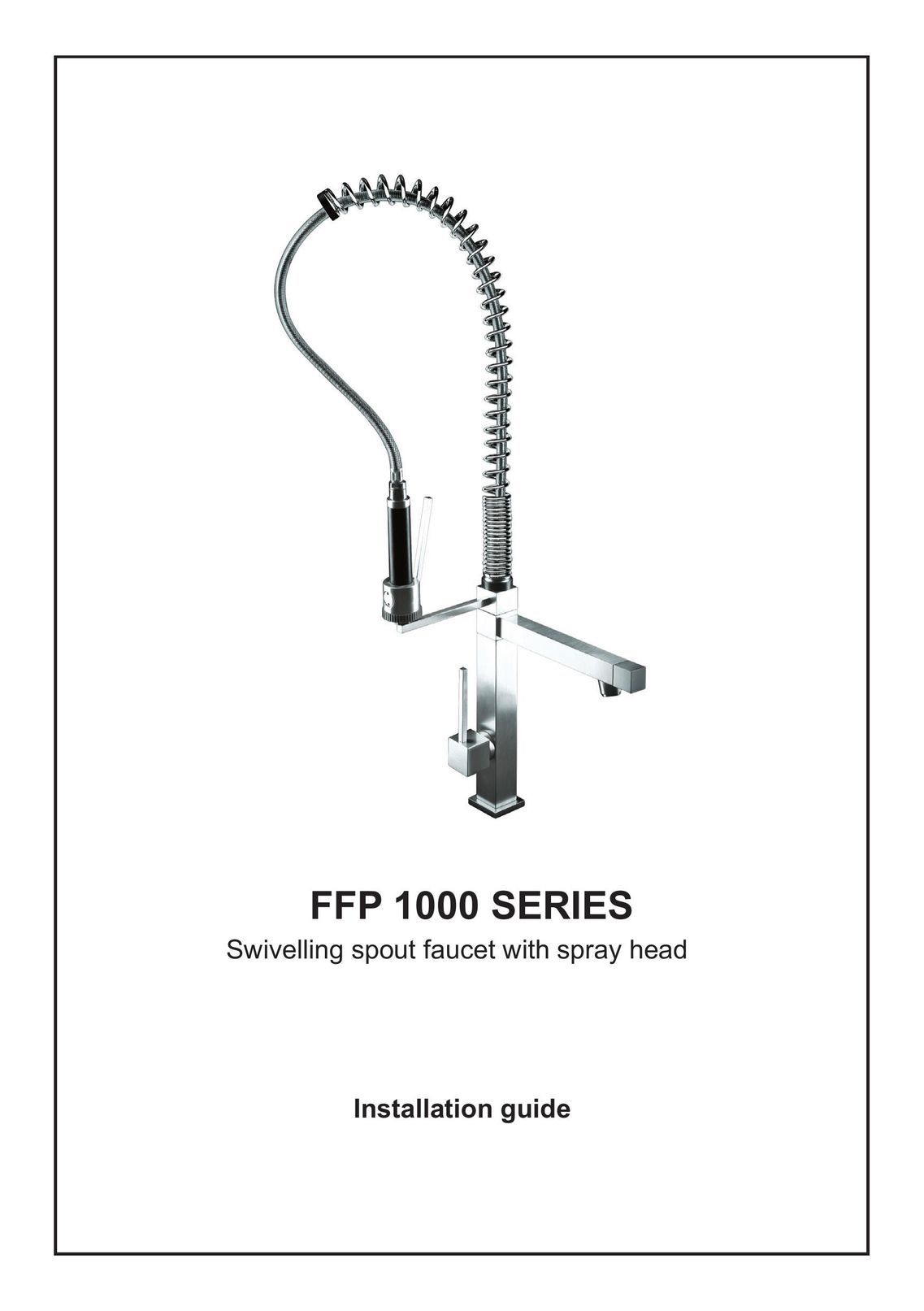 Franke Consumer Products FFP 1000 Plumbing Product User Manual