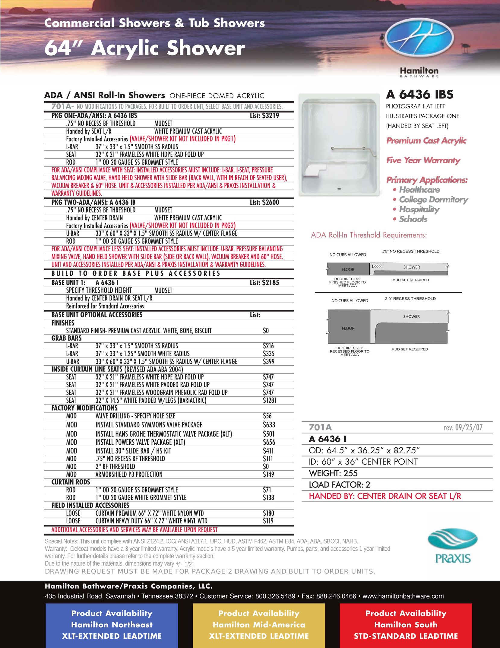 Hamilton Electronics A 6436 IBS Plumbing Product User Manual