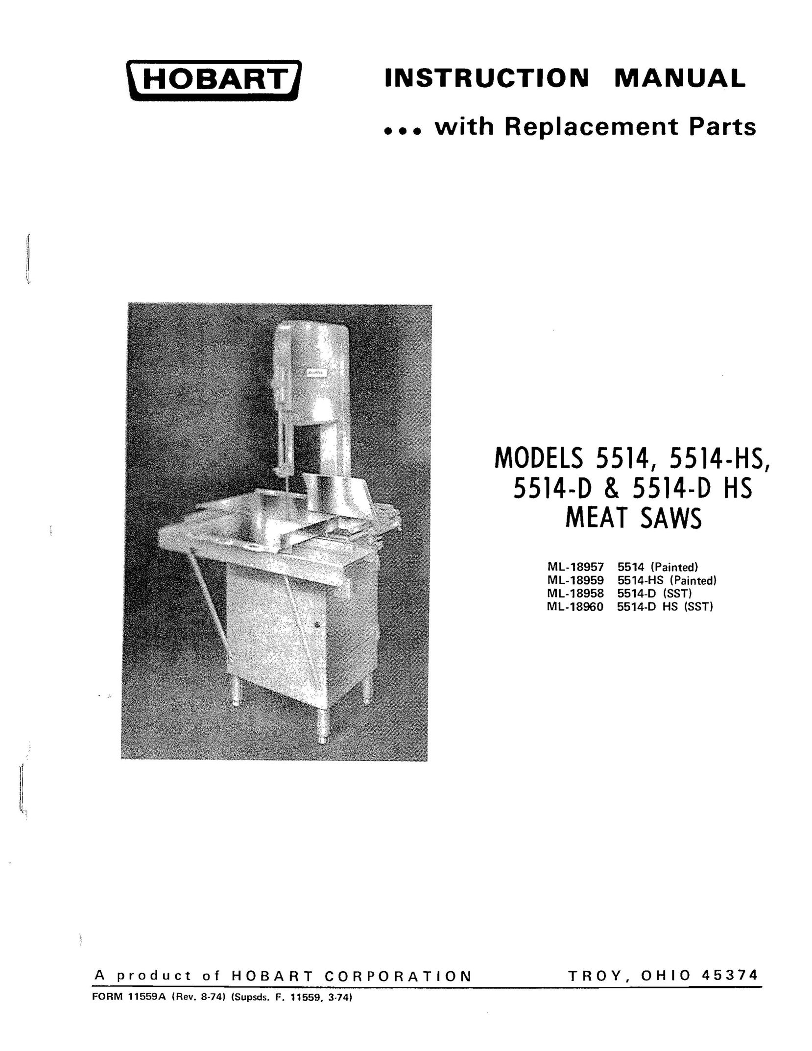 Hobart 5514-D Plumbing Product User Manual