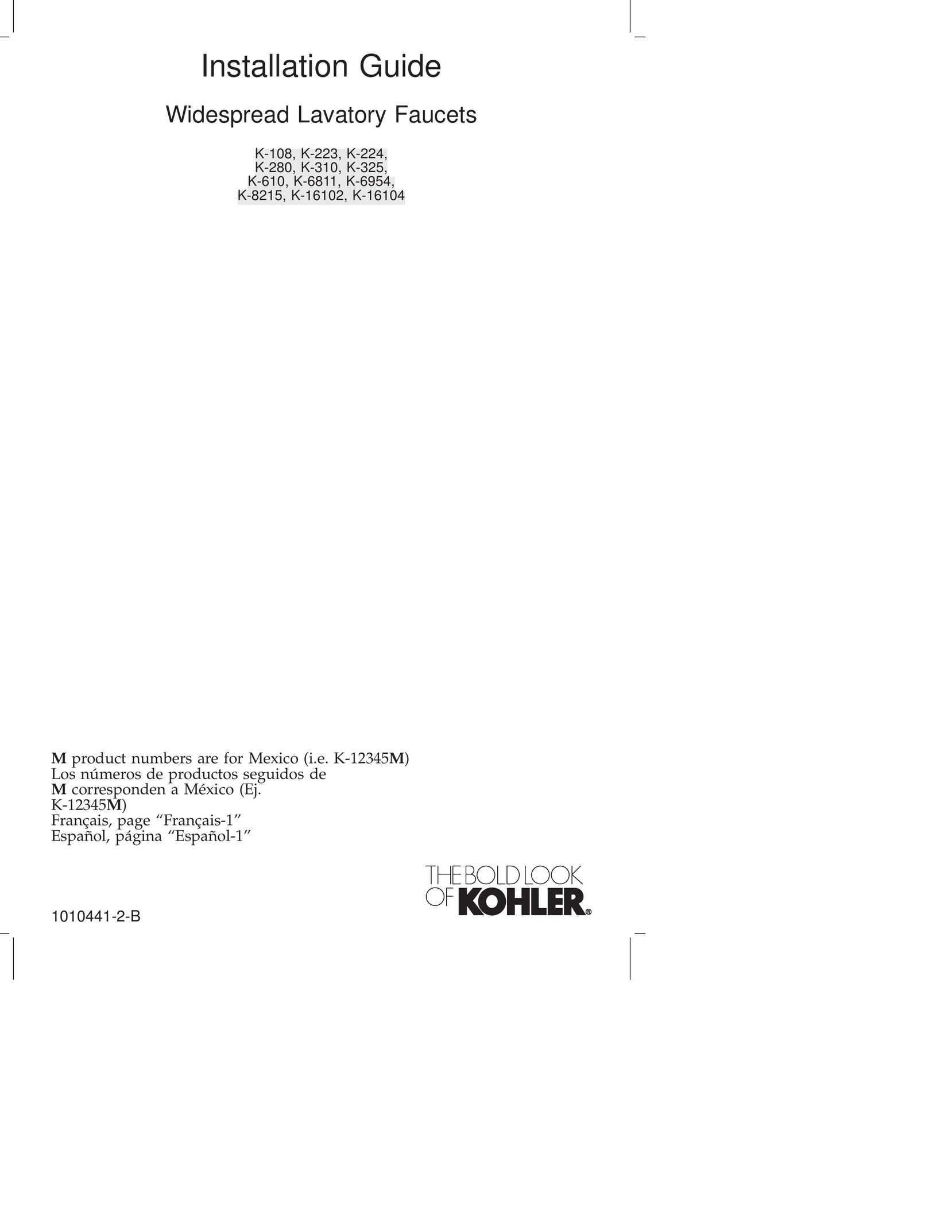 Kohler K-108 Plumbing Product User Manual