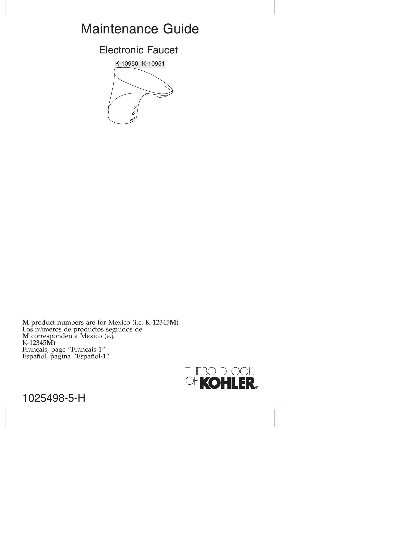 Kohler k-10950 Plumbing Product User Manual