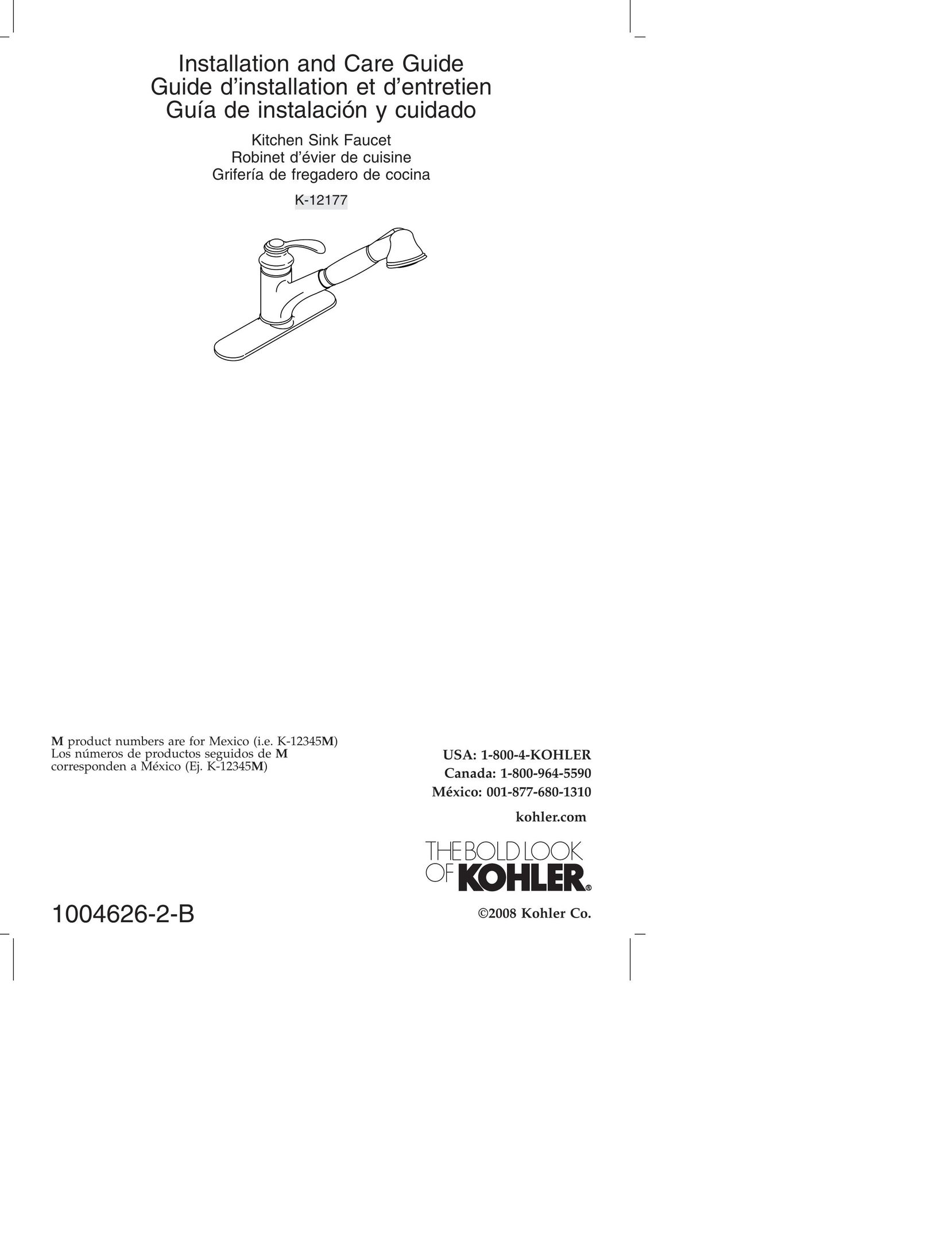 Kohler K-12177 Plumbing Product User Manual