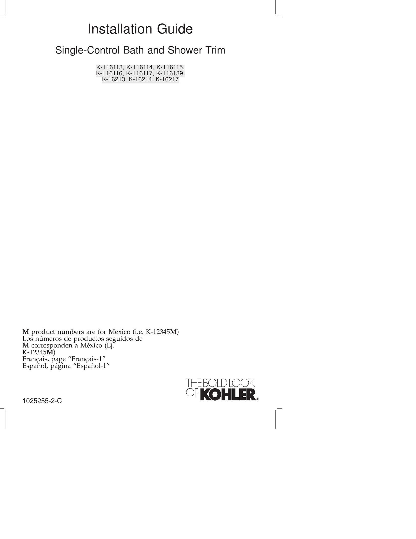 Kohler K-16213 Plumbing Product User Manual