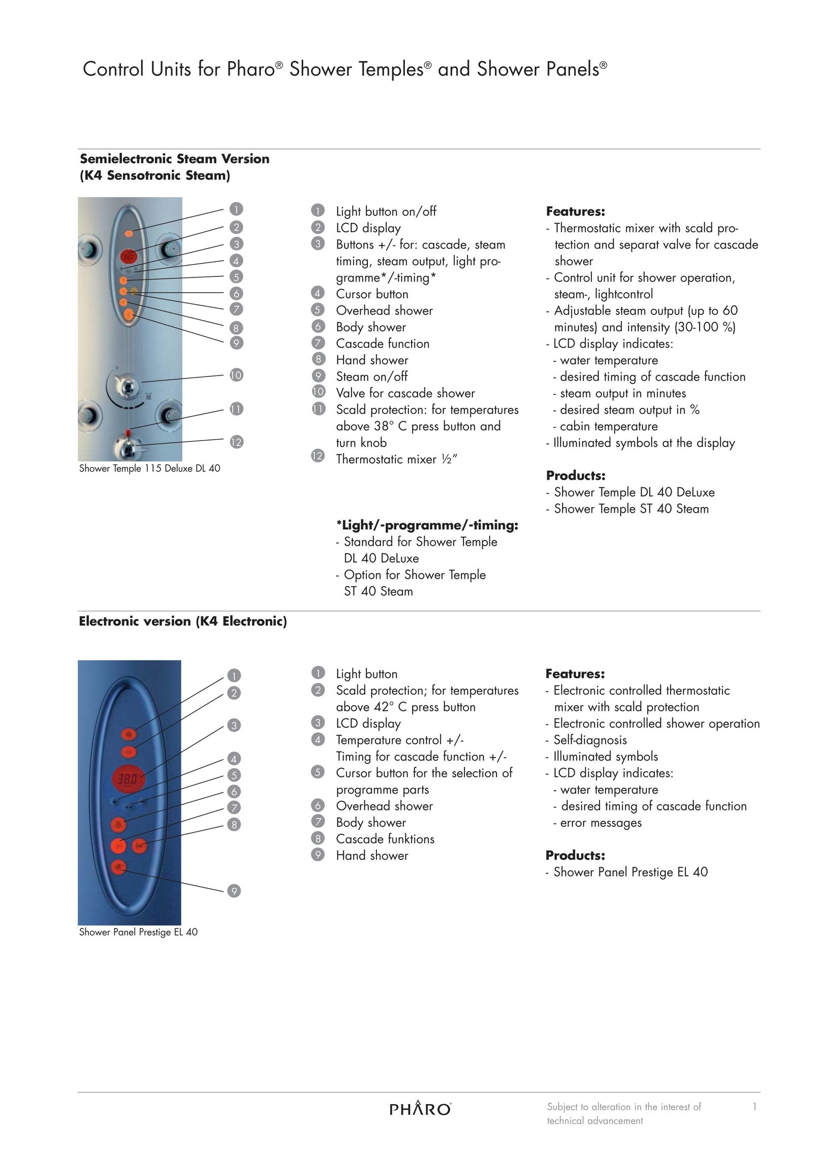 Pharos Science & Applications EL 40 Plumbing Product User Manual
