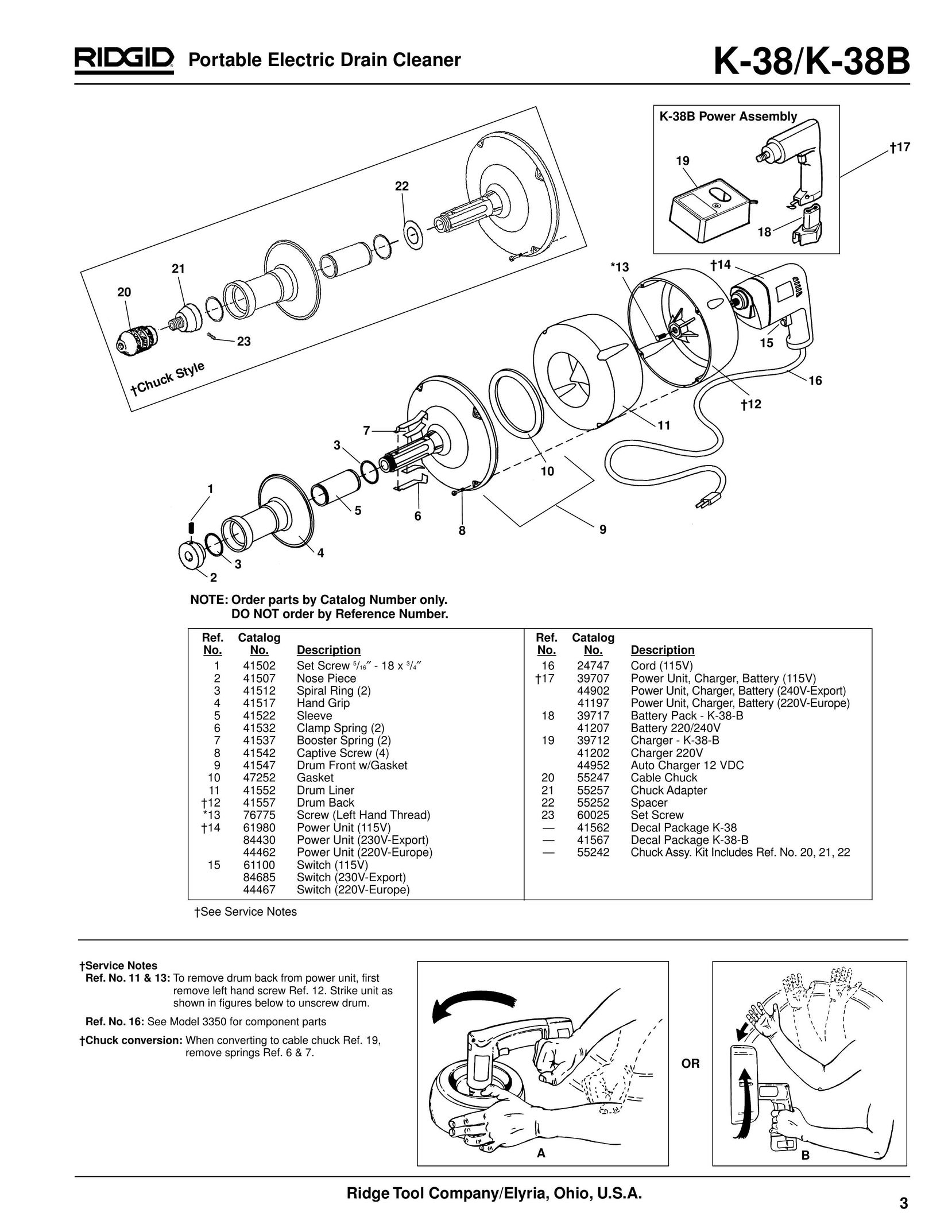 RIDGID K-38B Plumbing Product User Manual