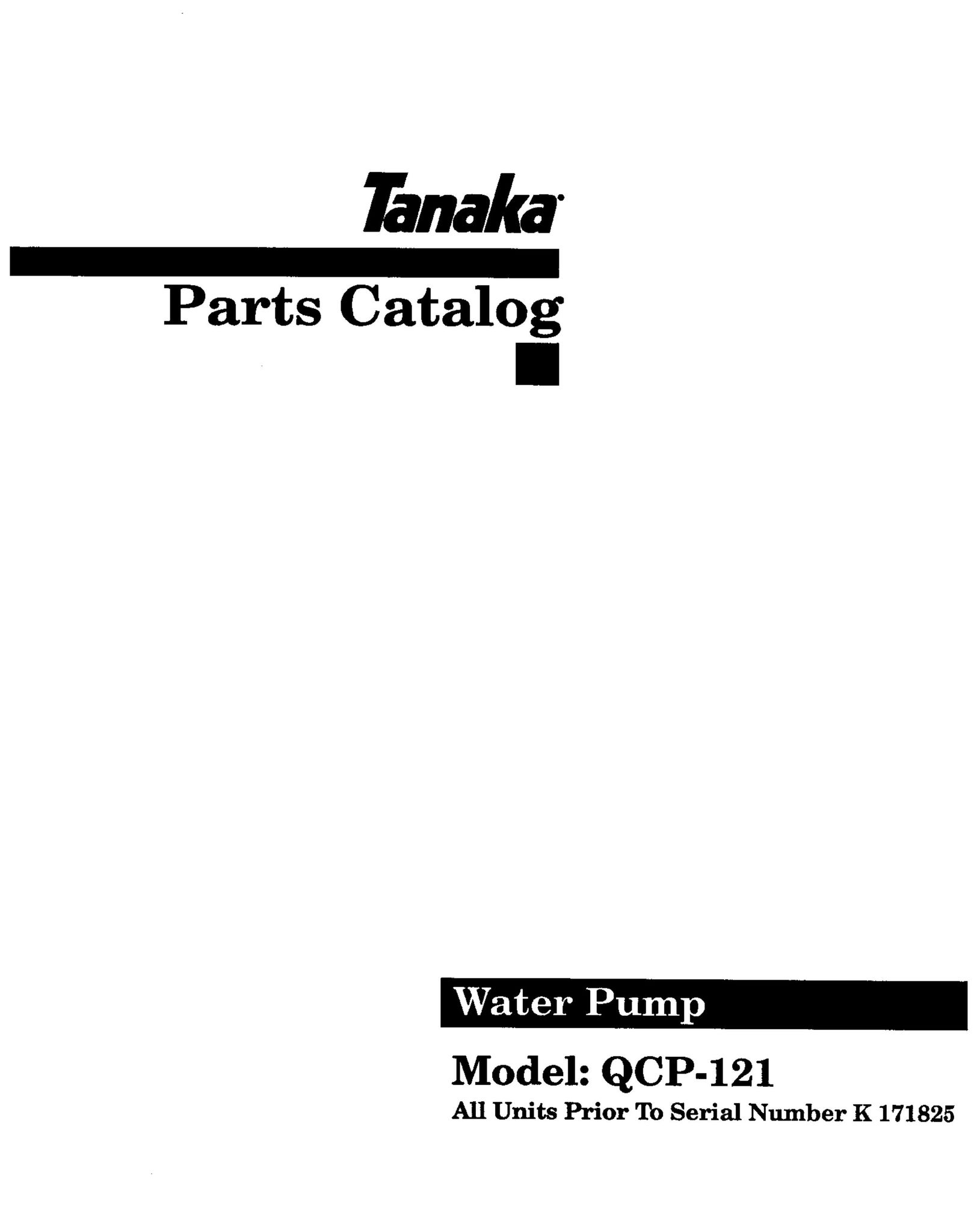 Tanaka QCP-121 Plumbing Product User Manual
