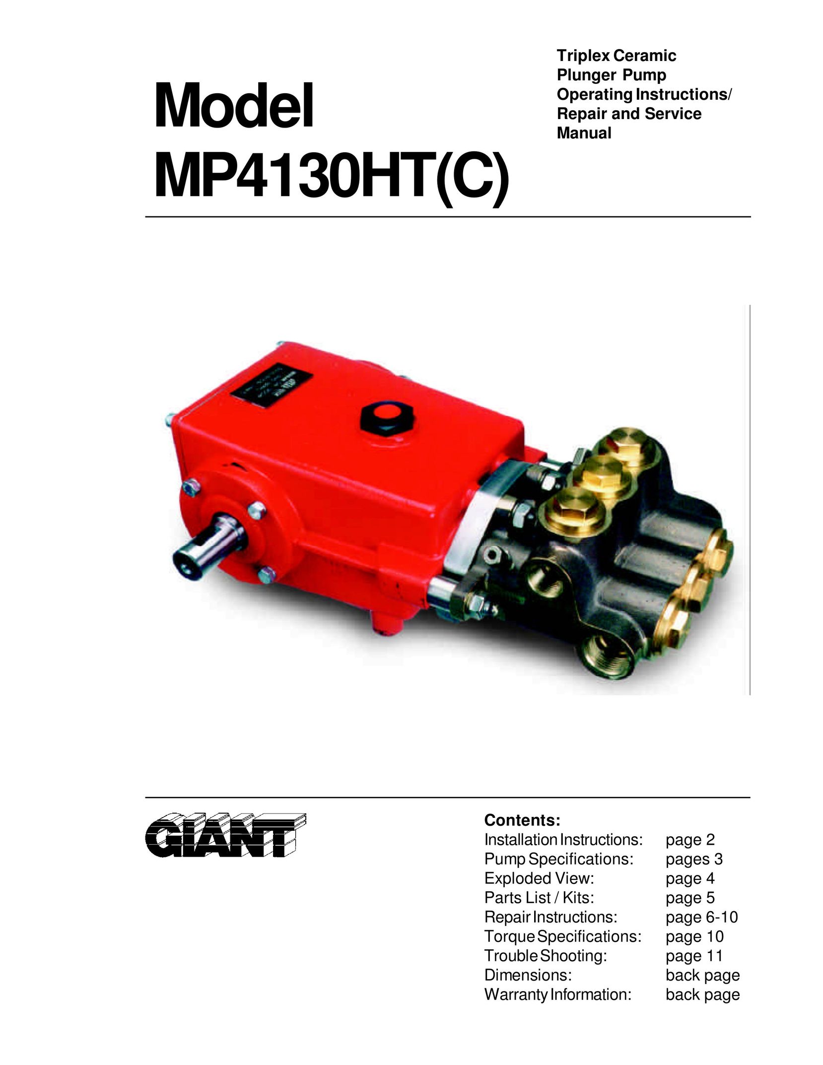 Giant MP4130HT(C) Septic System User Manual