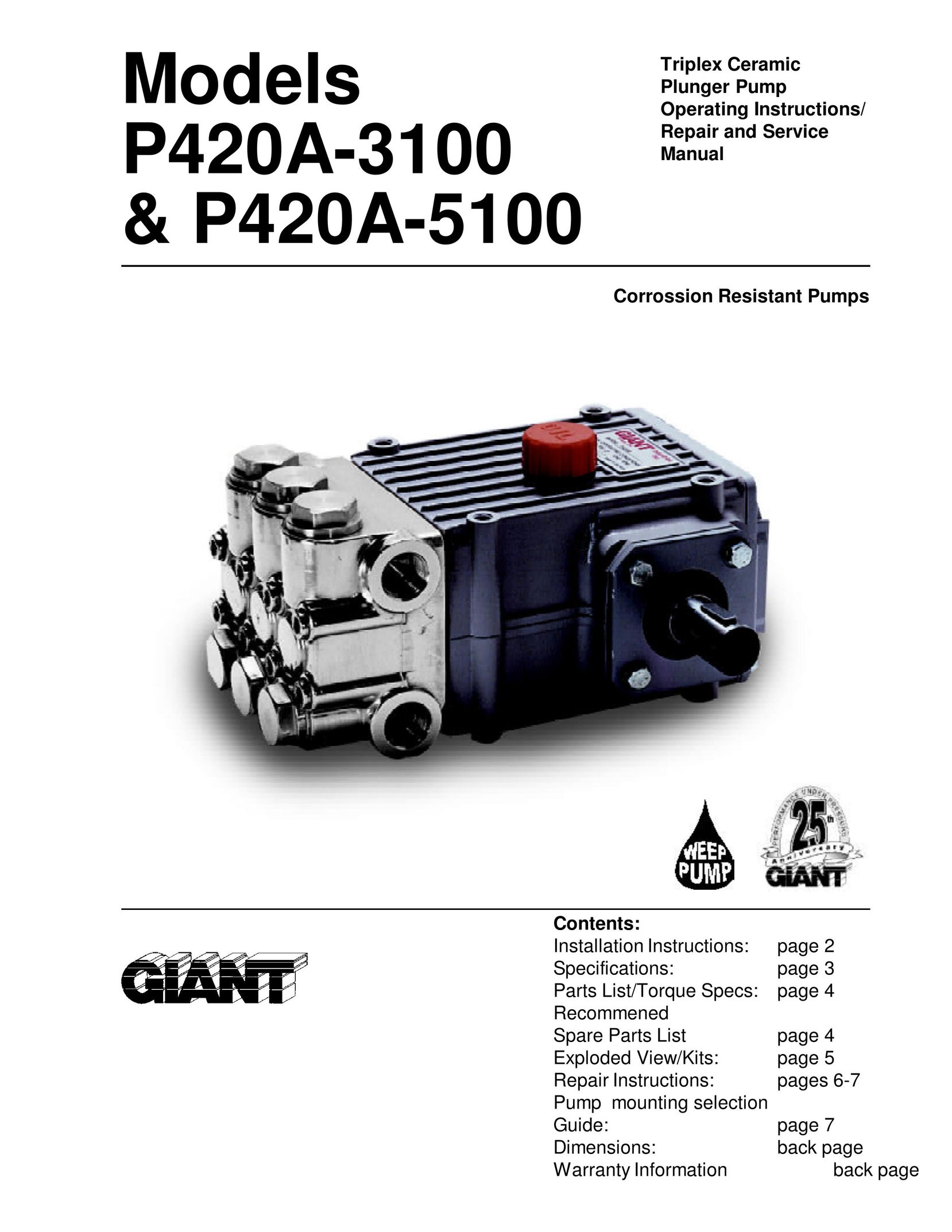 Giant P420A-3100 Septic System User Manual
