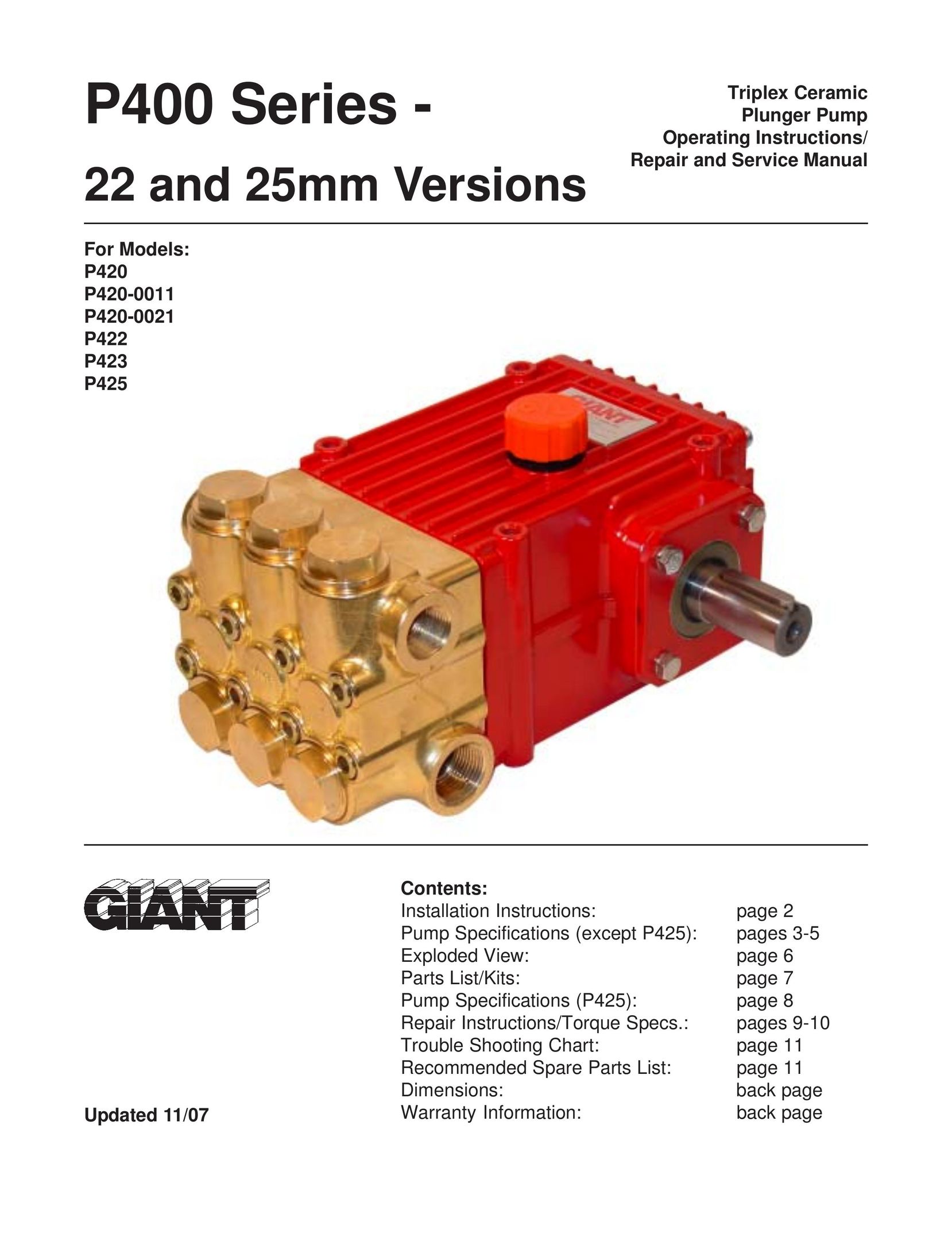 Giant P425 Septic System User Manual