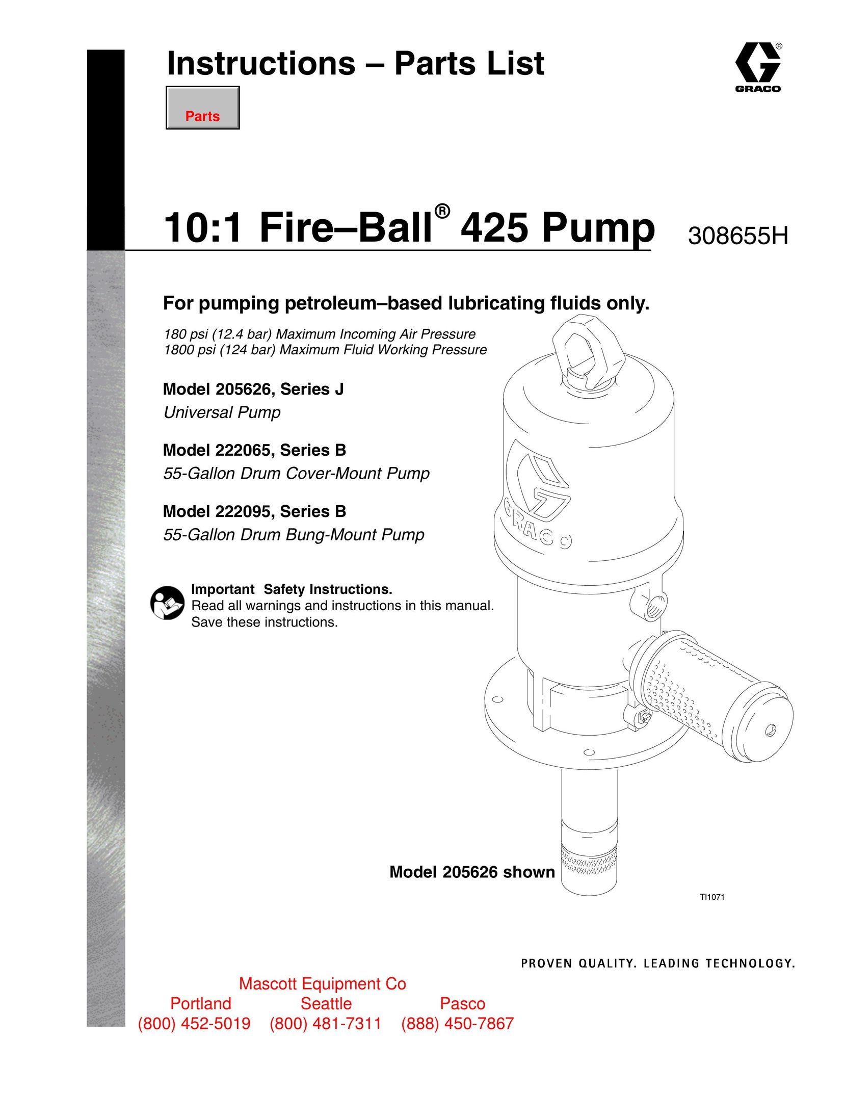 Graco 205626 Septic System User Manual