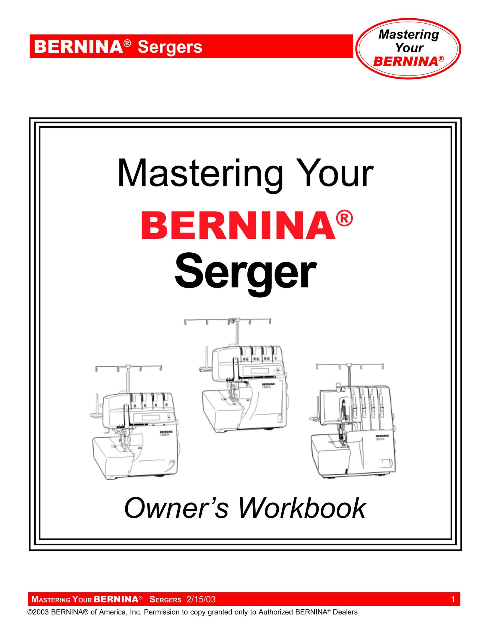 Bernina Sergers Sewing Machine User Manual
