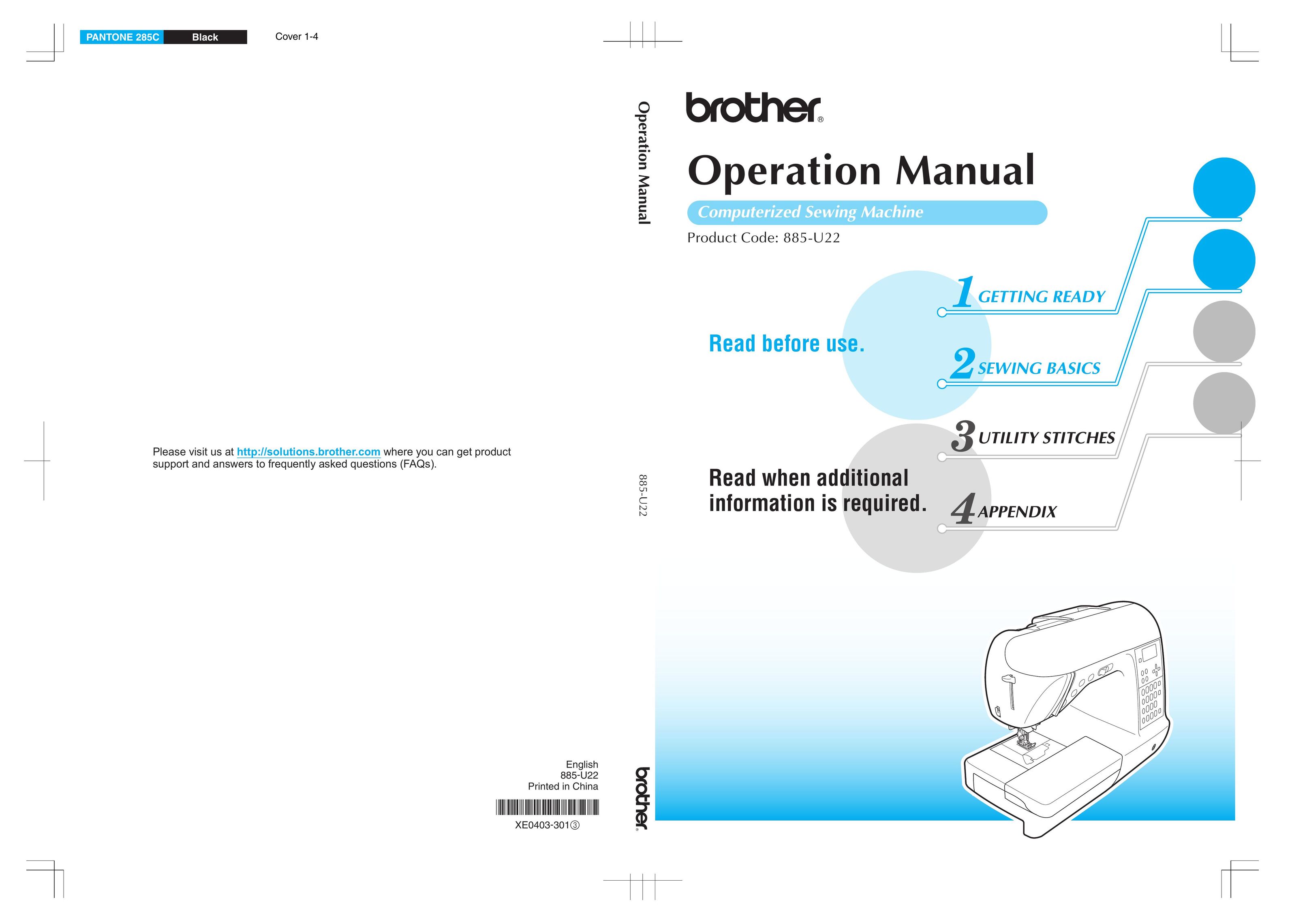 Brother 285C Sewing Machine User Manual