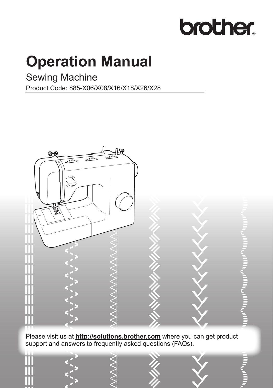 Brother 855-X06 Sewing Machine User Manual