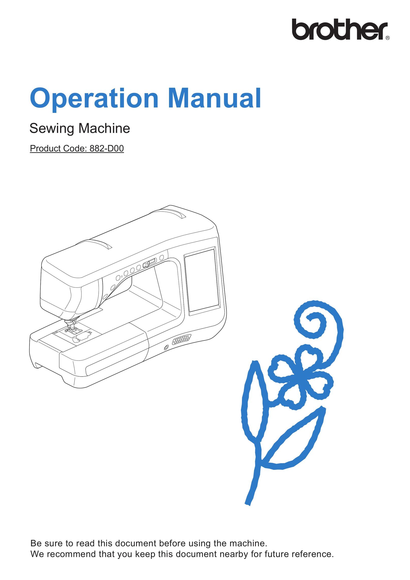 Brother 882-D00 Sewing Machine User Manual