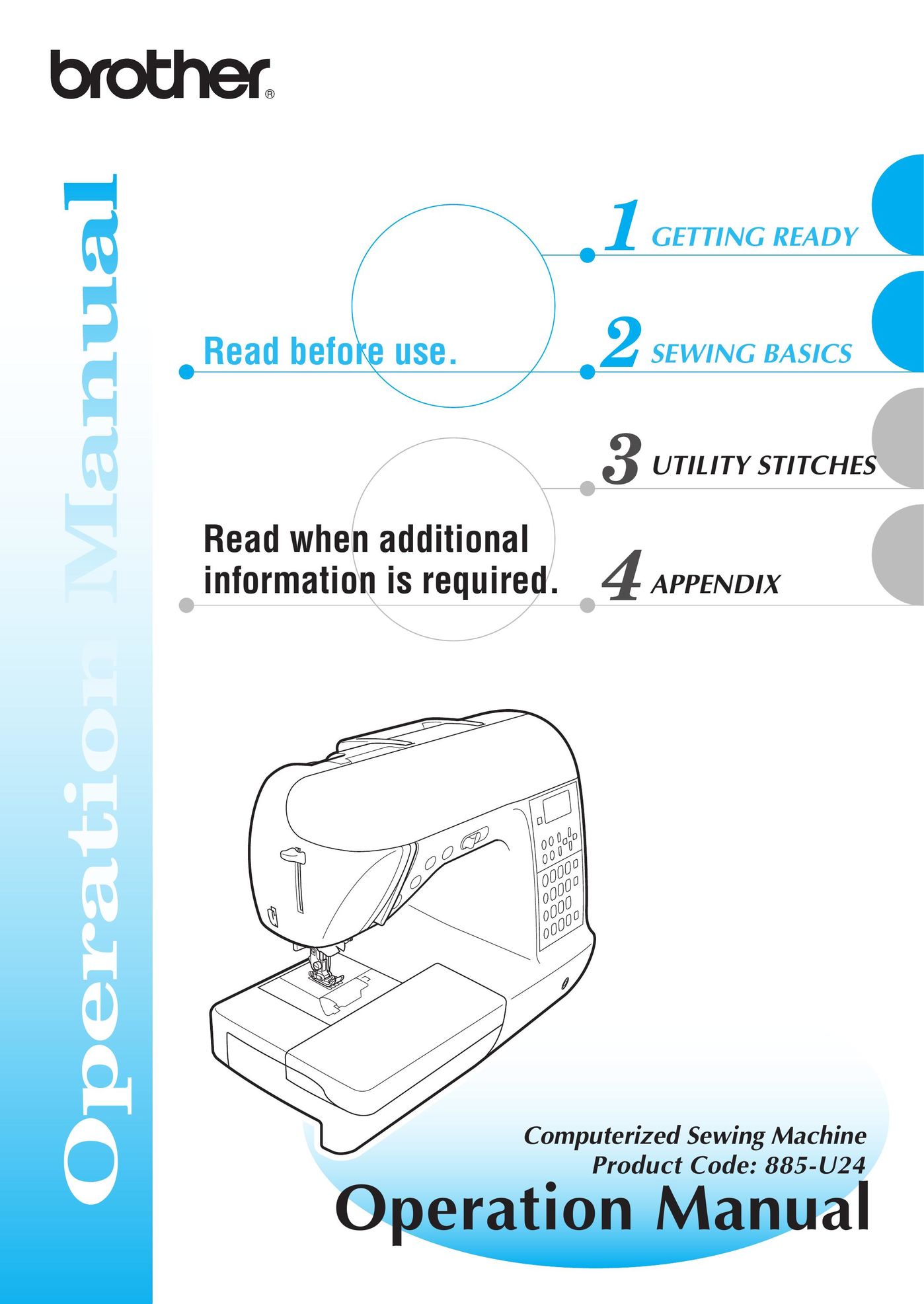 Brother 885-U24 Sewing Machine User Manual