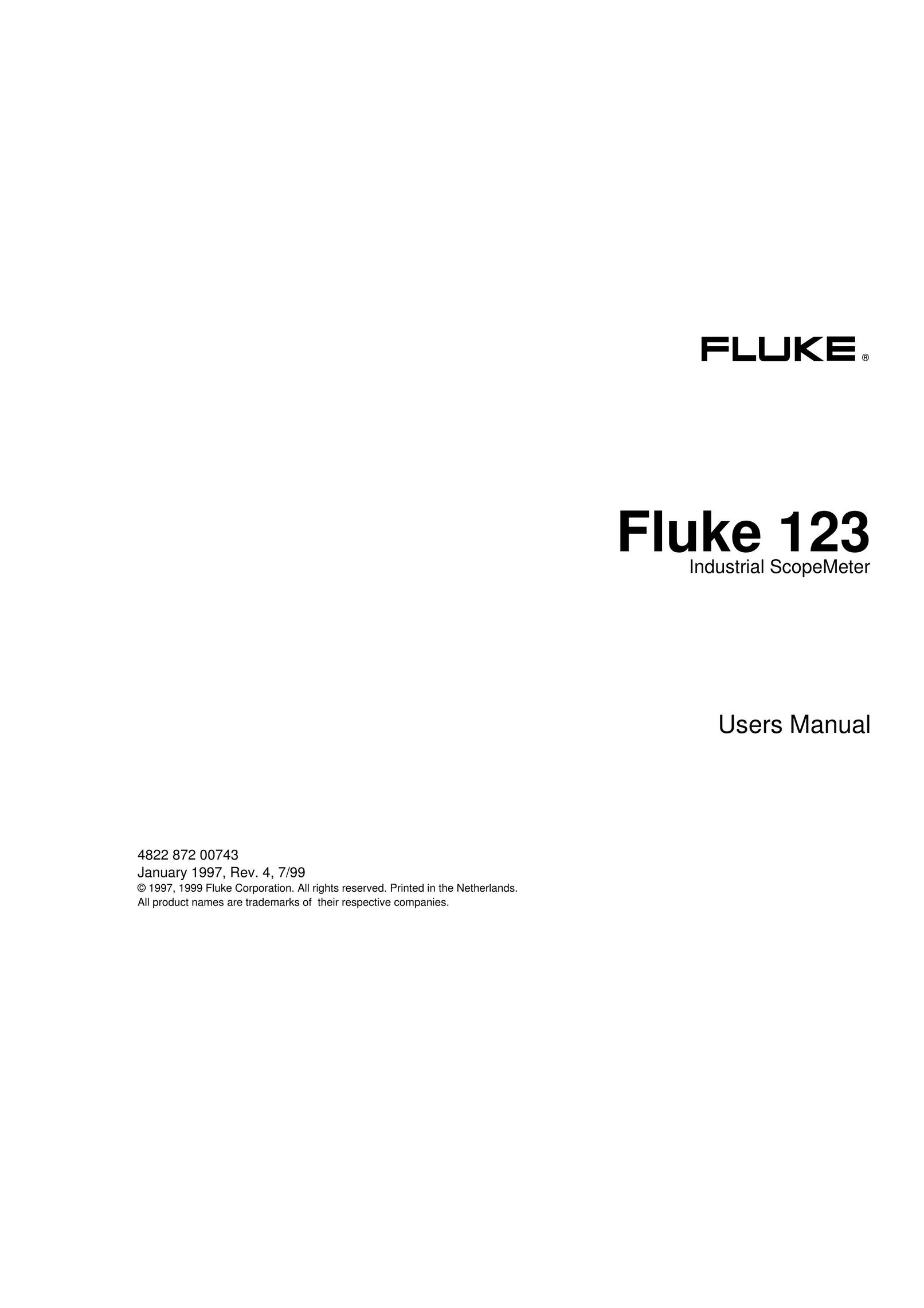 Fluke fluke123 Sewing Machine User Manual