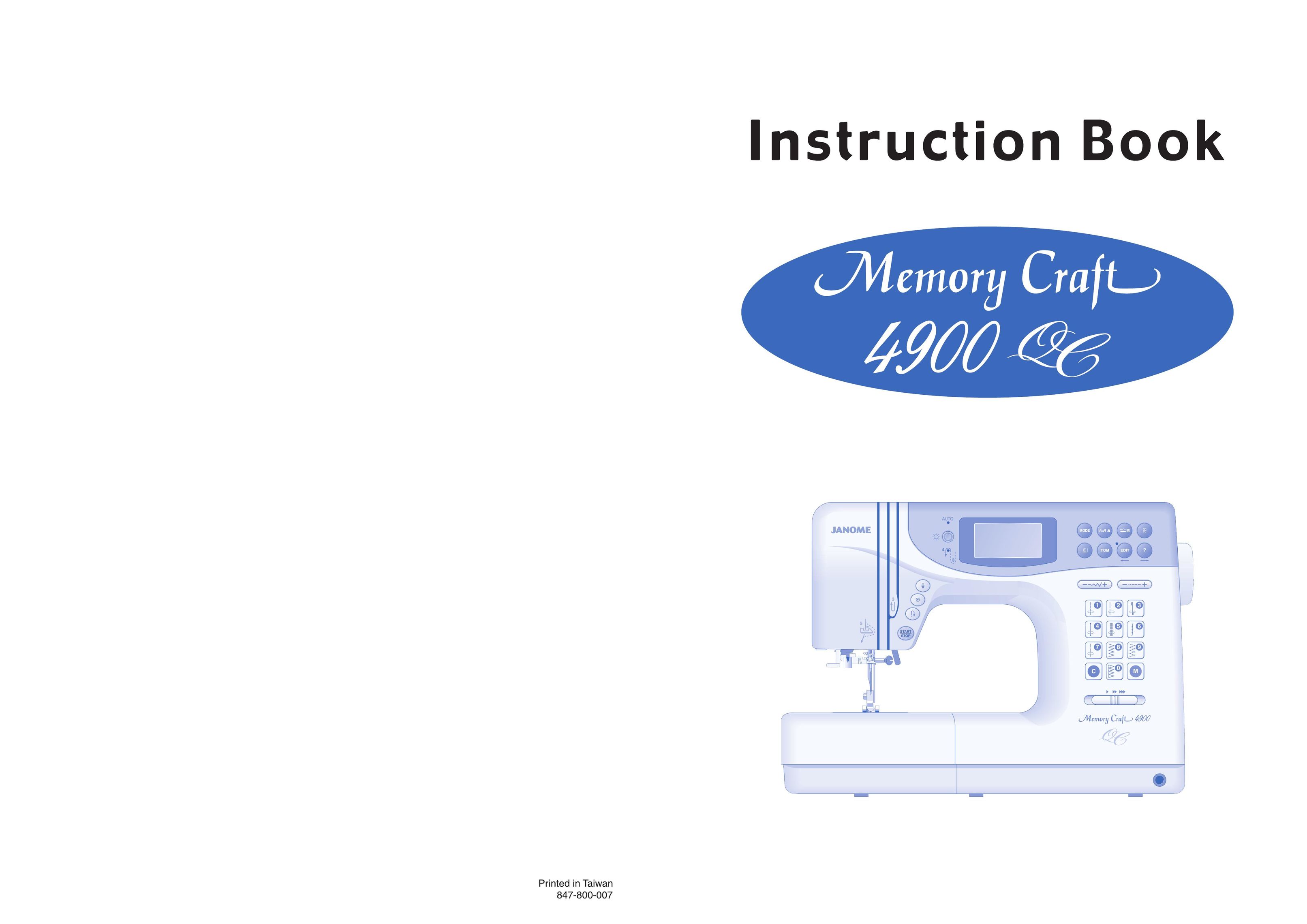 Janome 4900 QC Sewing Machine User Manual