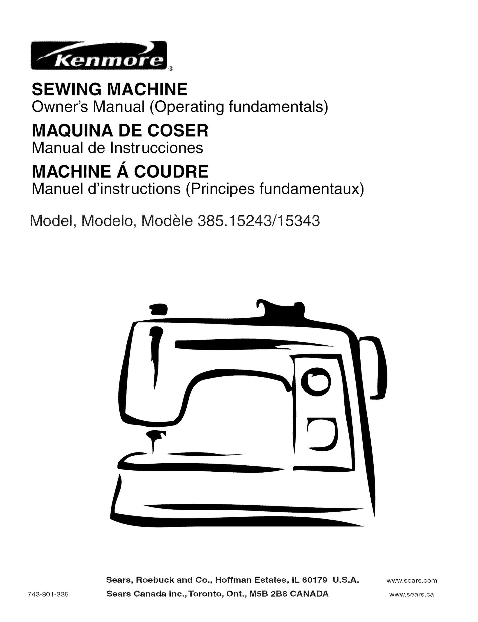 Kenmore 15243 Sewing Machine User Manual