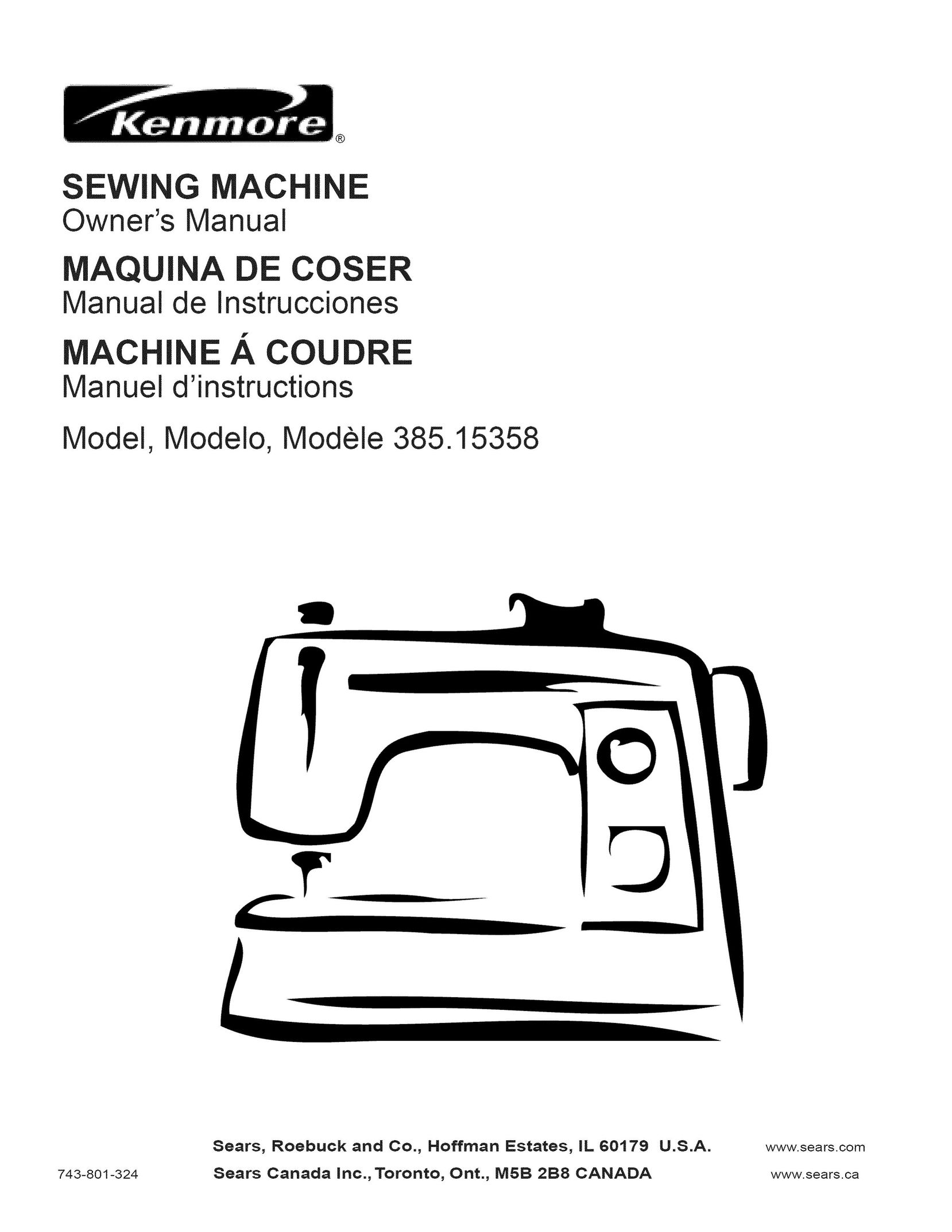 Kenmore 15358 Sewing Machine User Manual