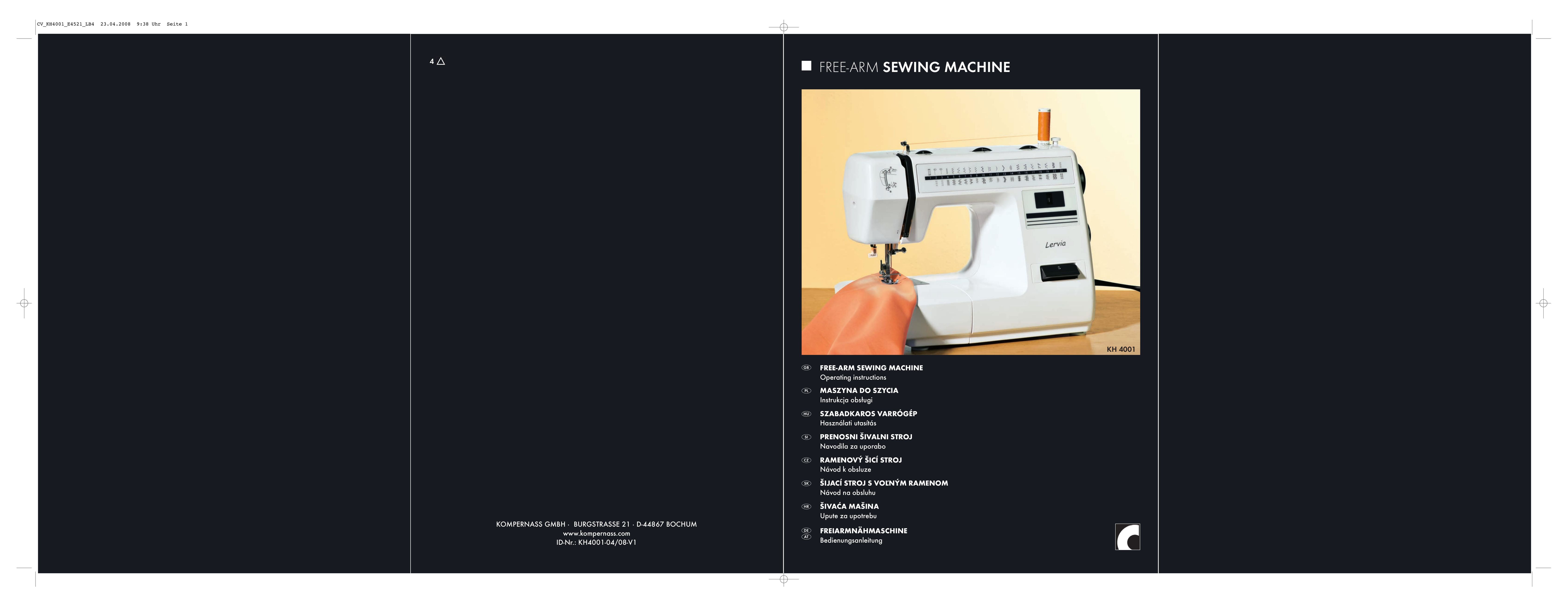 Kompernass KH 4001 Sewing Machine User Manual