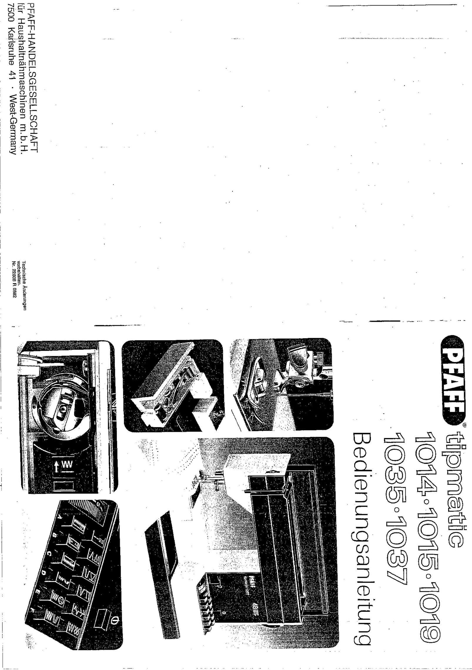 Pfaff 1035 Sewing Machine User Manual