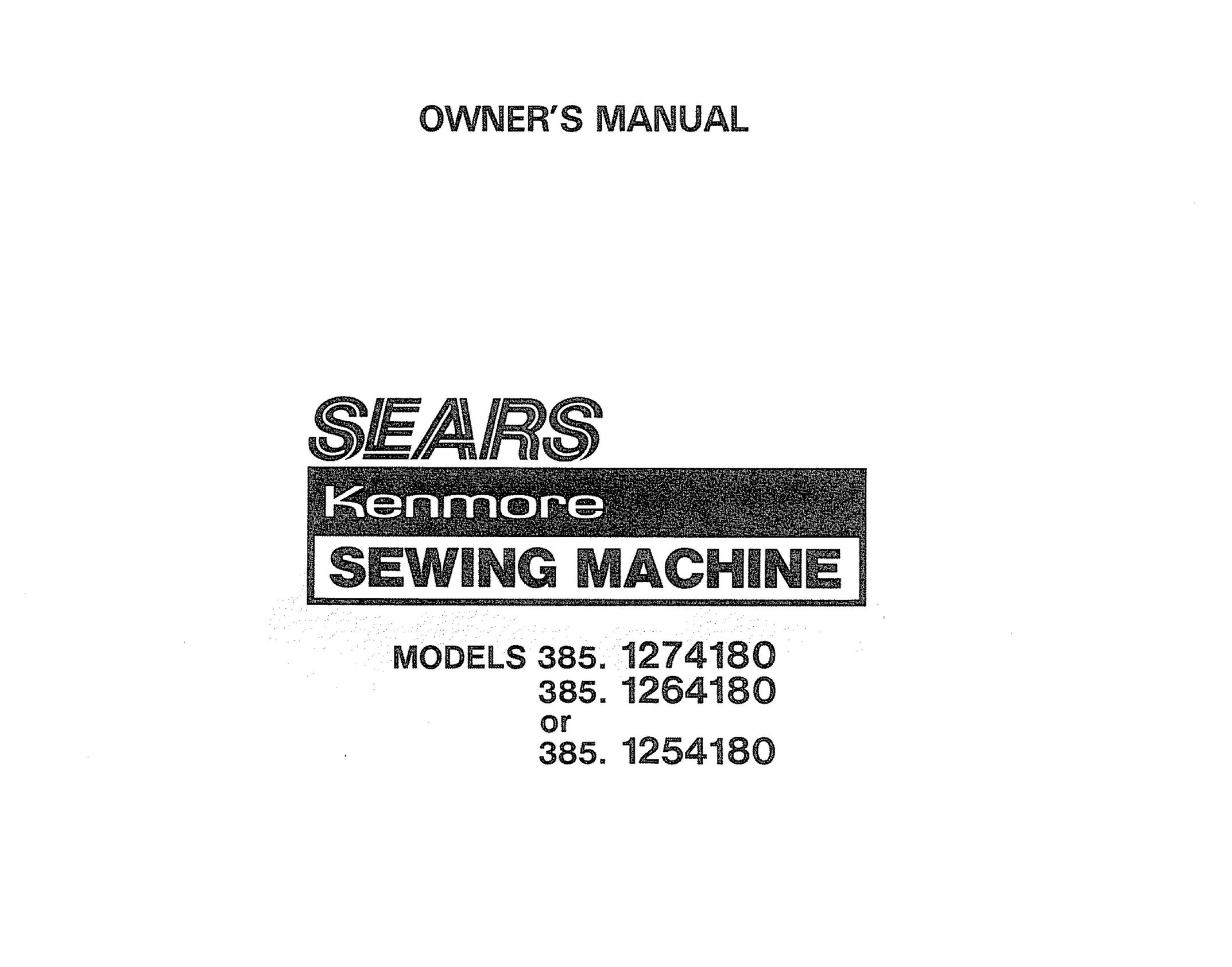 Sears 385. 1254180 Sewing Machine User Manual