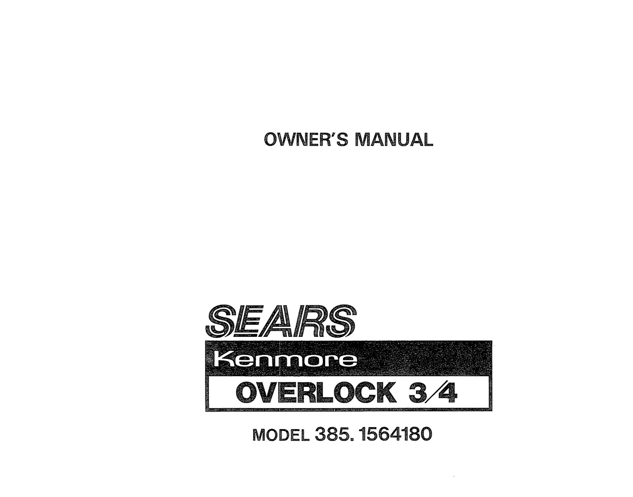 Sears 385. 564180 Sewing Machine User Manual