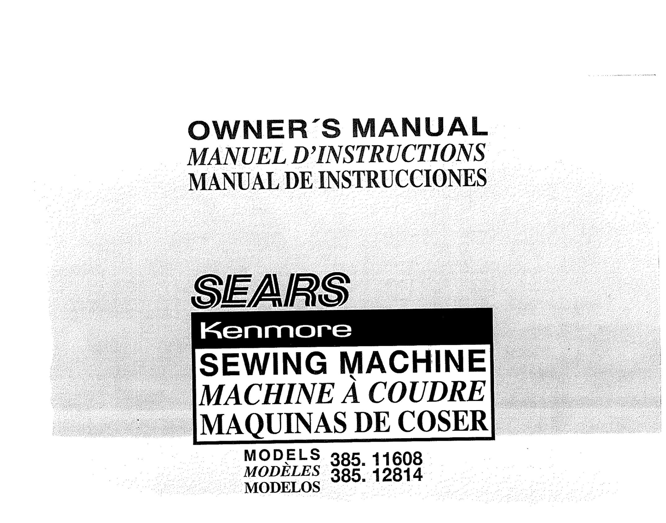 Sears 385.11608 Sewing Machine User Manual