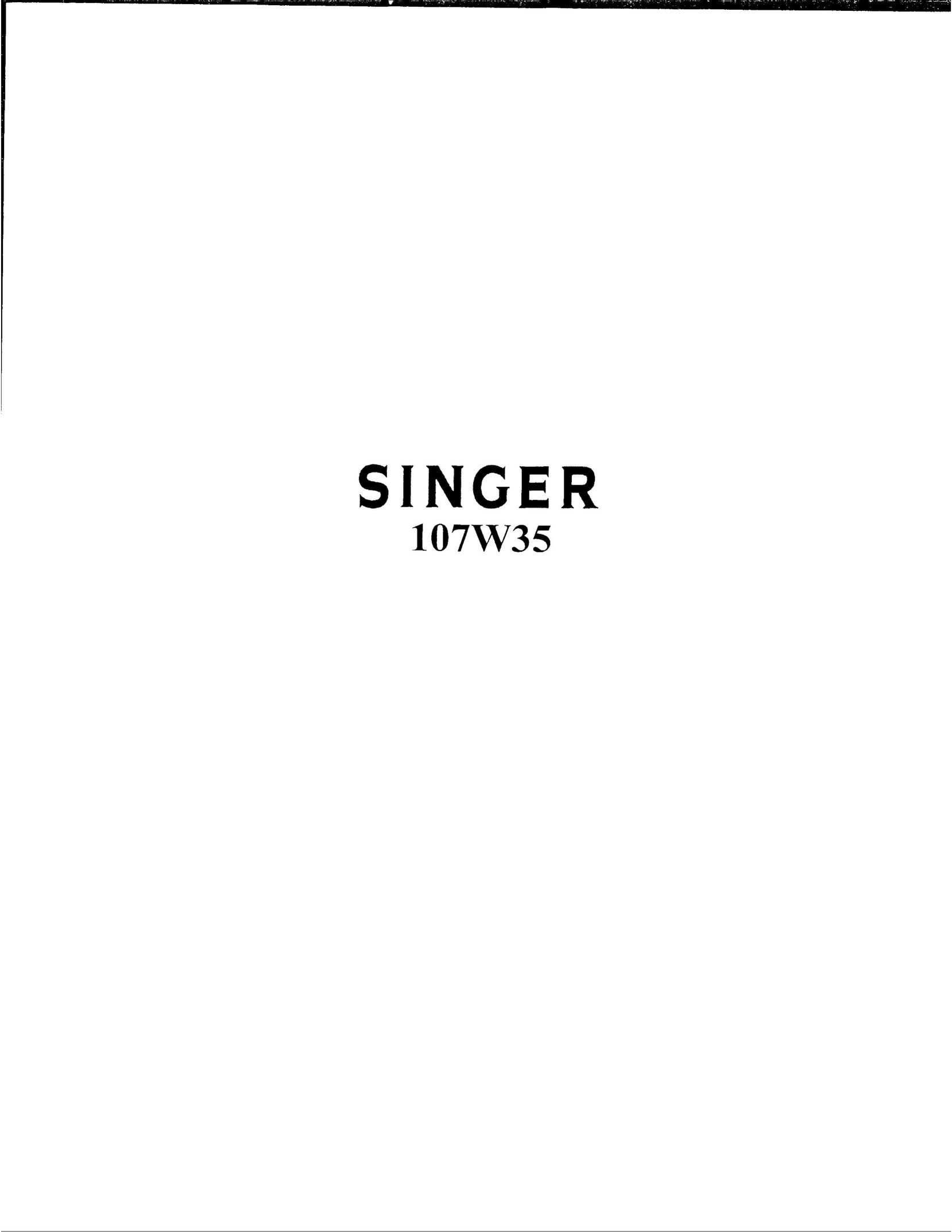 Singer 107W35 Sewing Machine User Manual