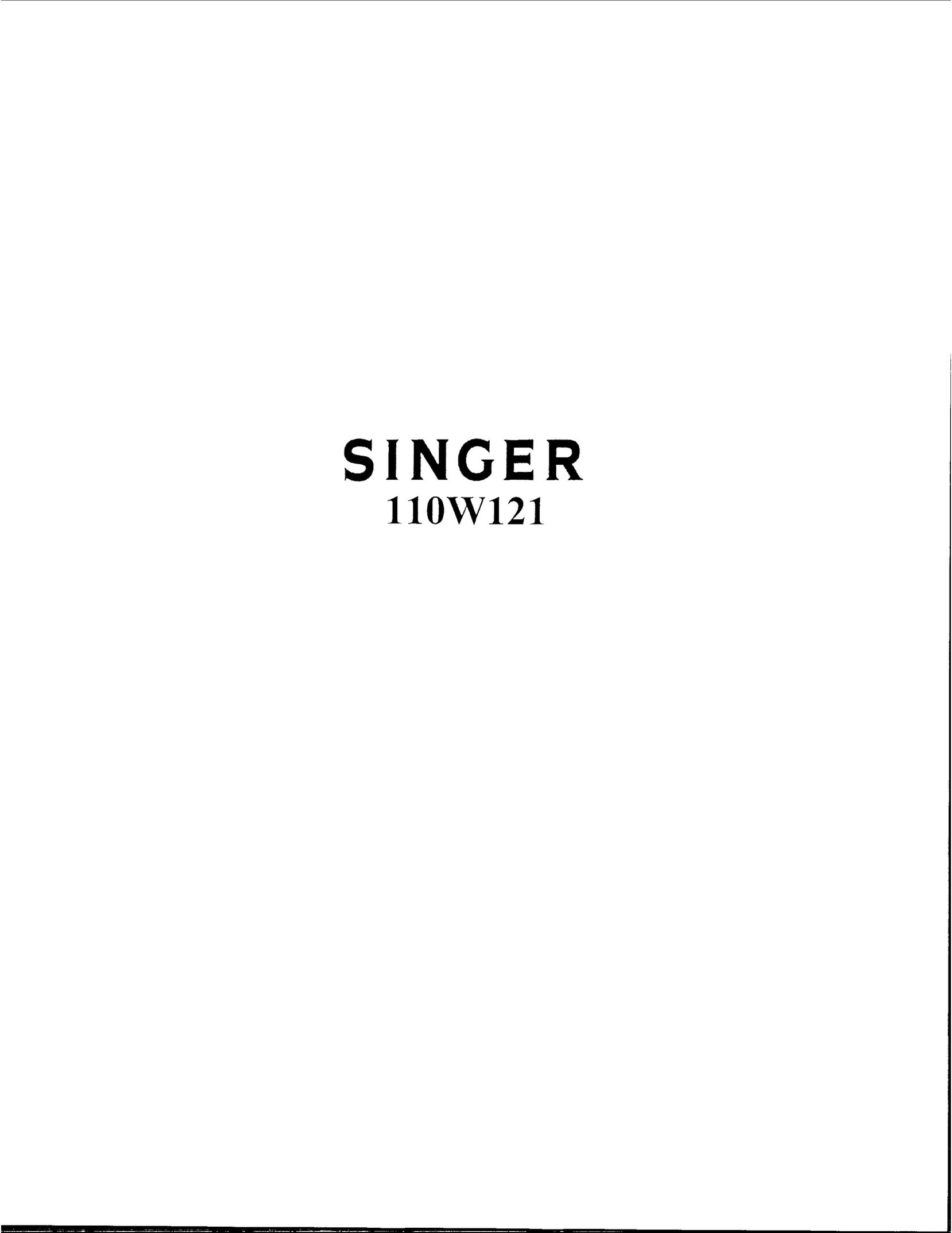 Singer 110W121 Sewing Machine User Manual