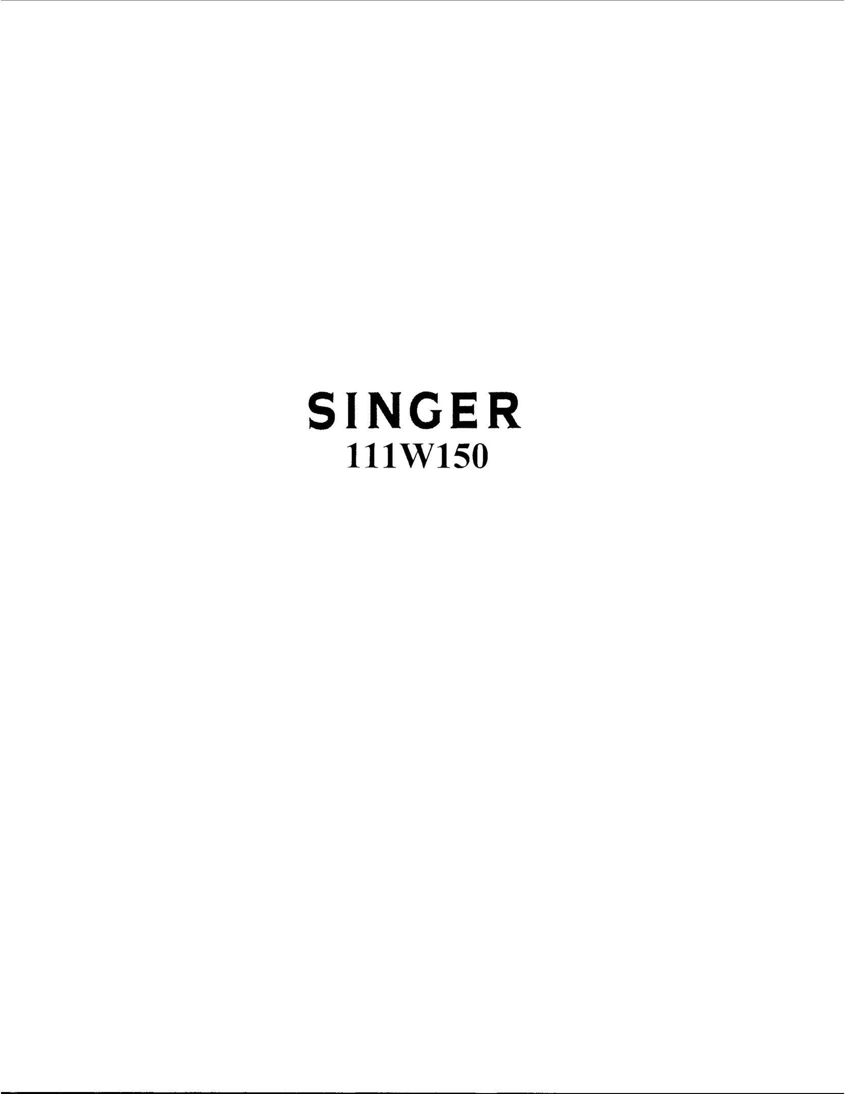 Singer 111W150 Sewing Machine User Manual