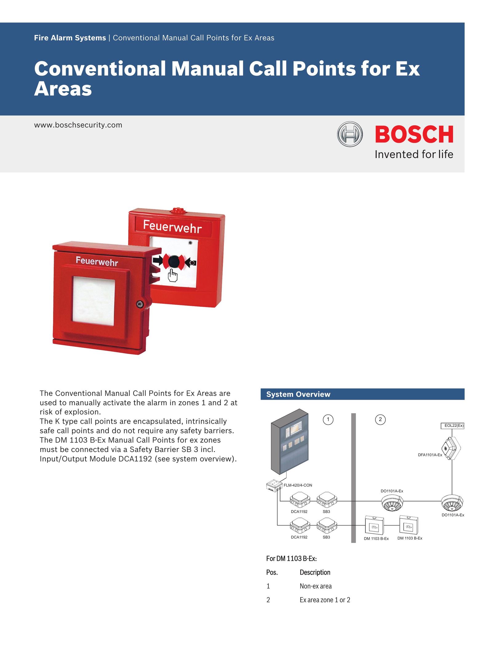 Bosch Appliances DM 1103 BEX Smoke Alarm User Manual