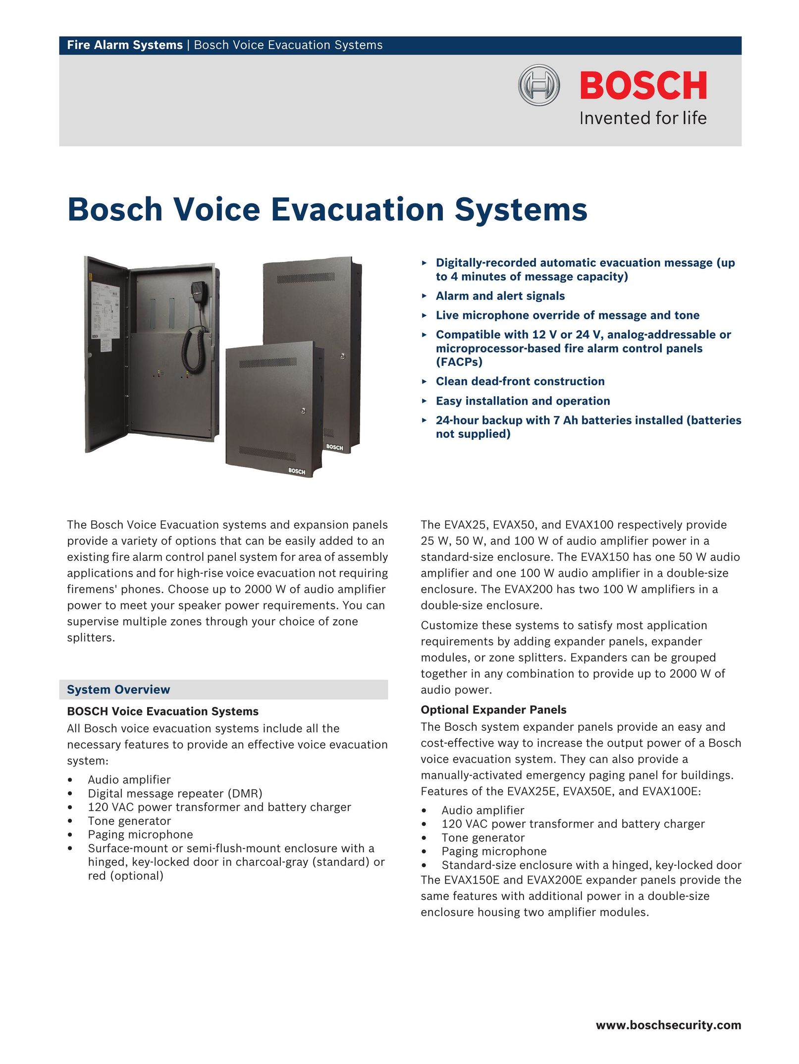 Bosch Appliances EVAX25E Smoke Alarm User Manual