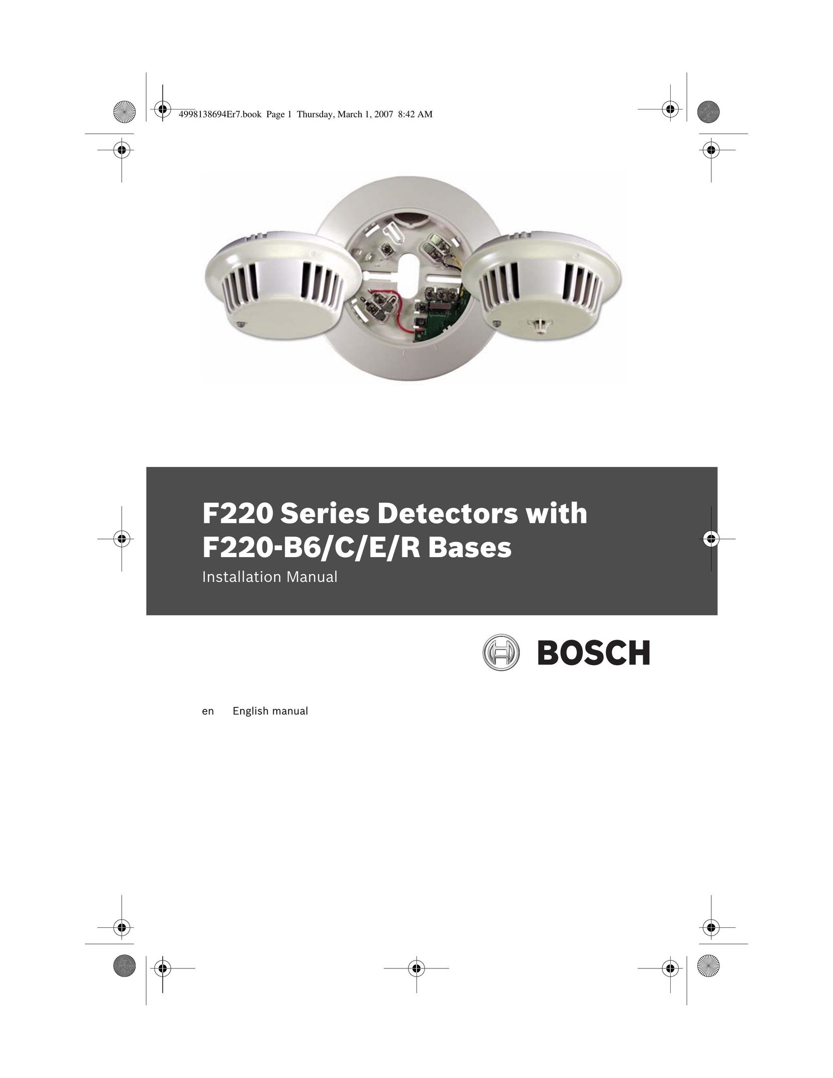 Bosch Appliances F220-B6 Smoke Alarm User Manual