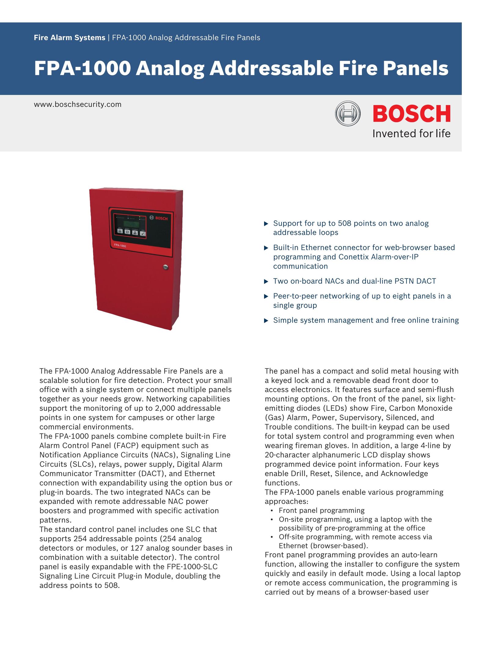 Bosch Appliances FPA-1000 Smoke Alarm User Manual