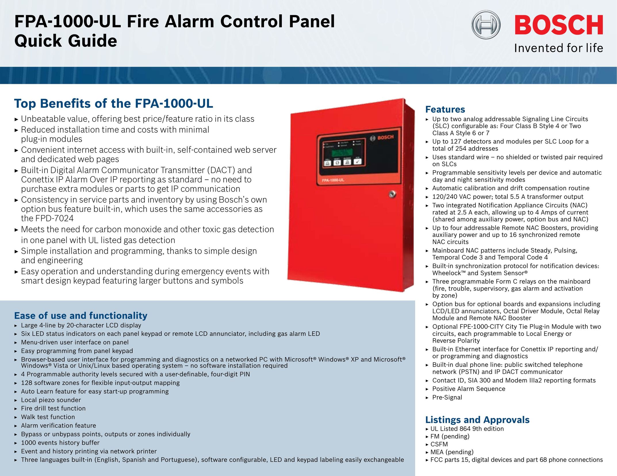 Bosch Appliances FPA-1000-UL Smoke Alarm User Manual