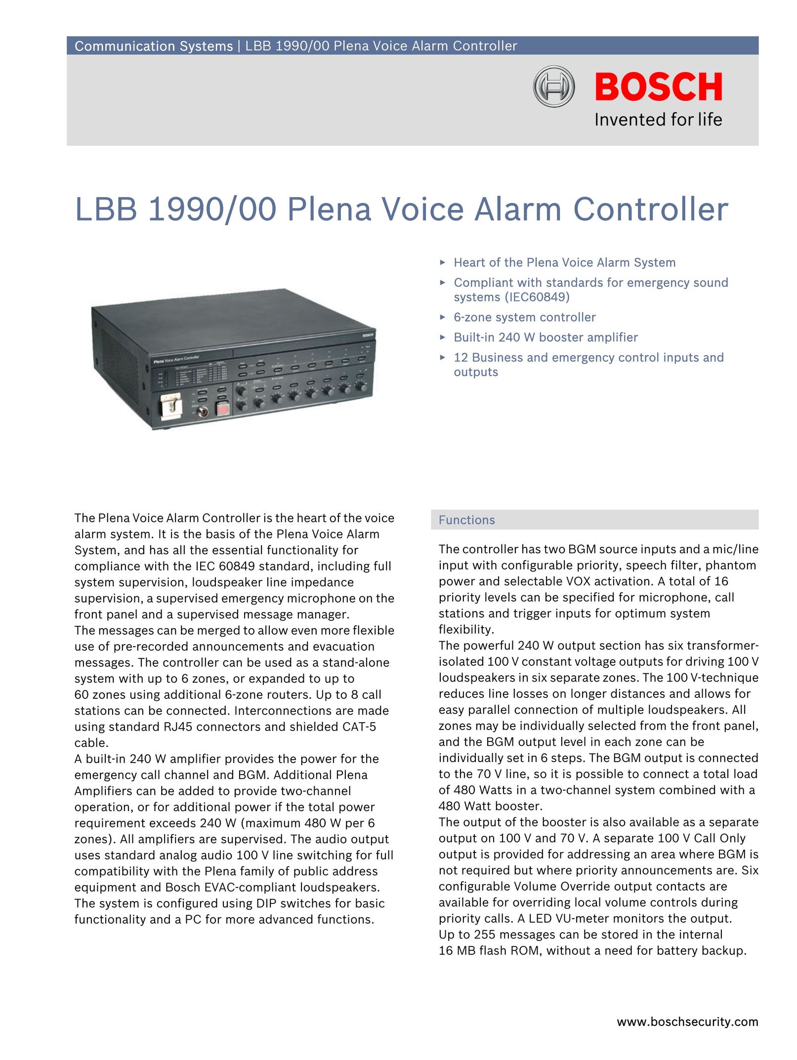Bosch Appliances LBB 1990 0 Smoke Alarm User Manual