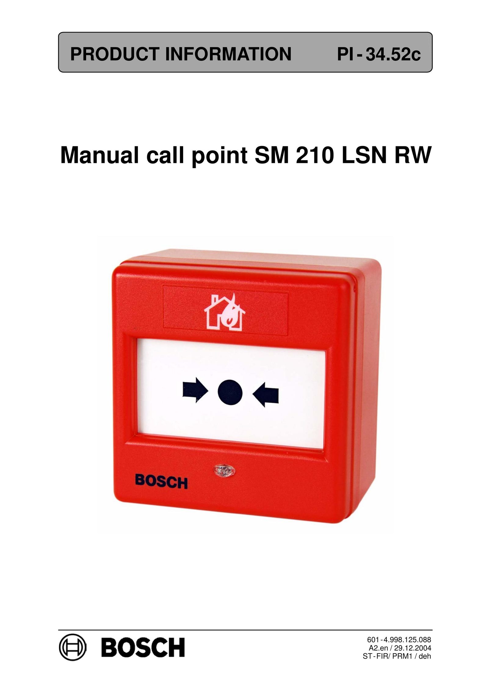 Bosch Appliances SM 210 LSN RW Smoke Alarm User Manual