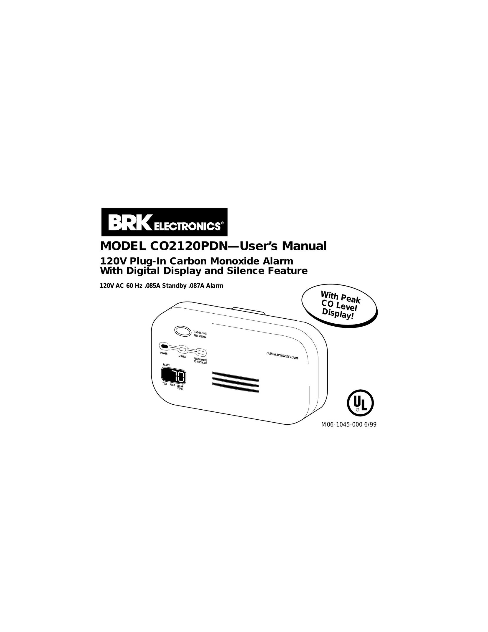 BRK electronic CO2120PDN Smoke Alarm User Manual