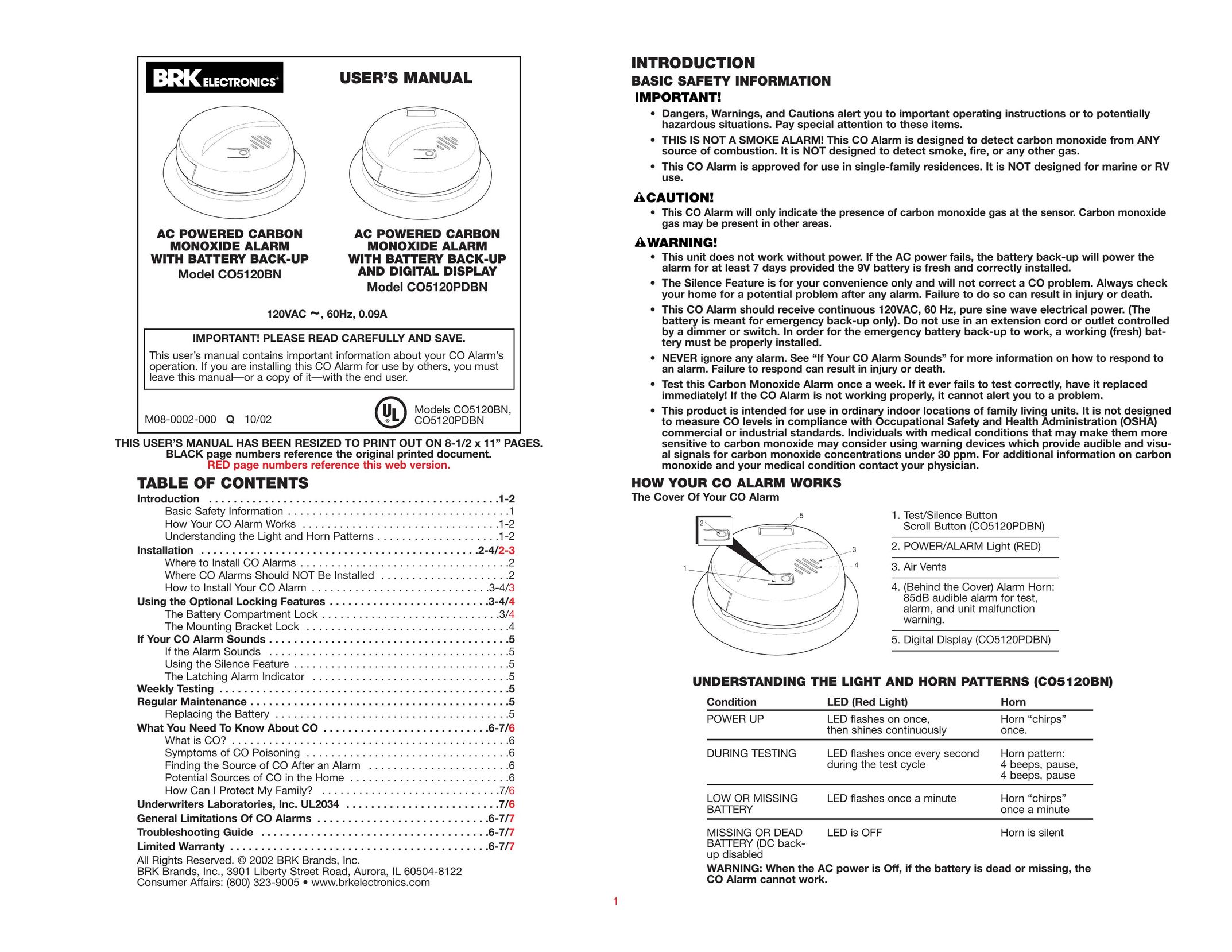 Event electronic CO5120BN Smoke Alarm User Manual
