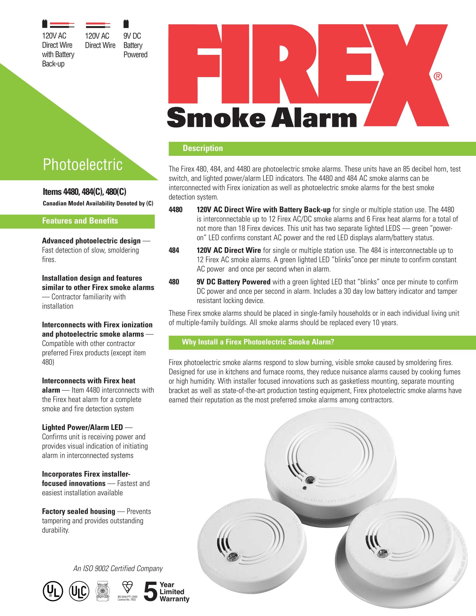 Firex 484 Smoke Alarm User Manual