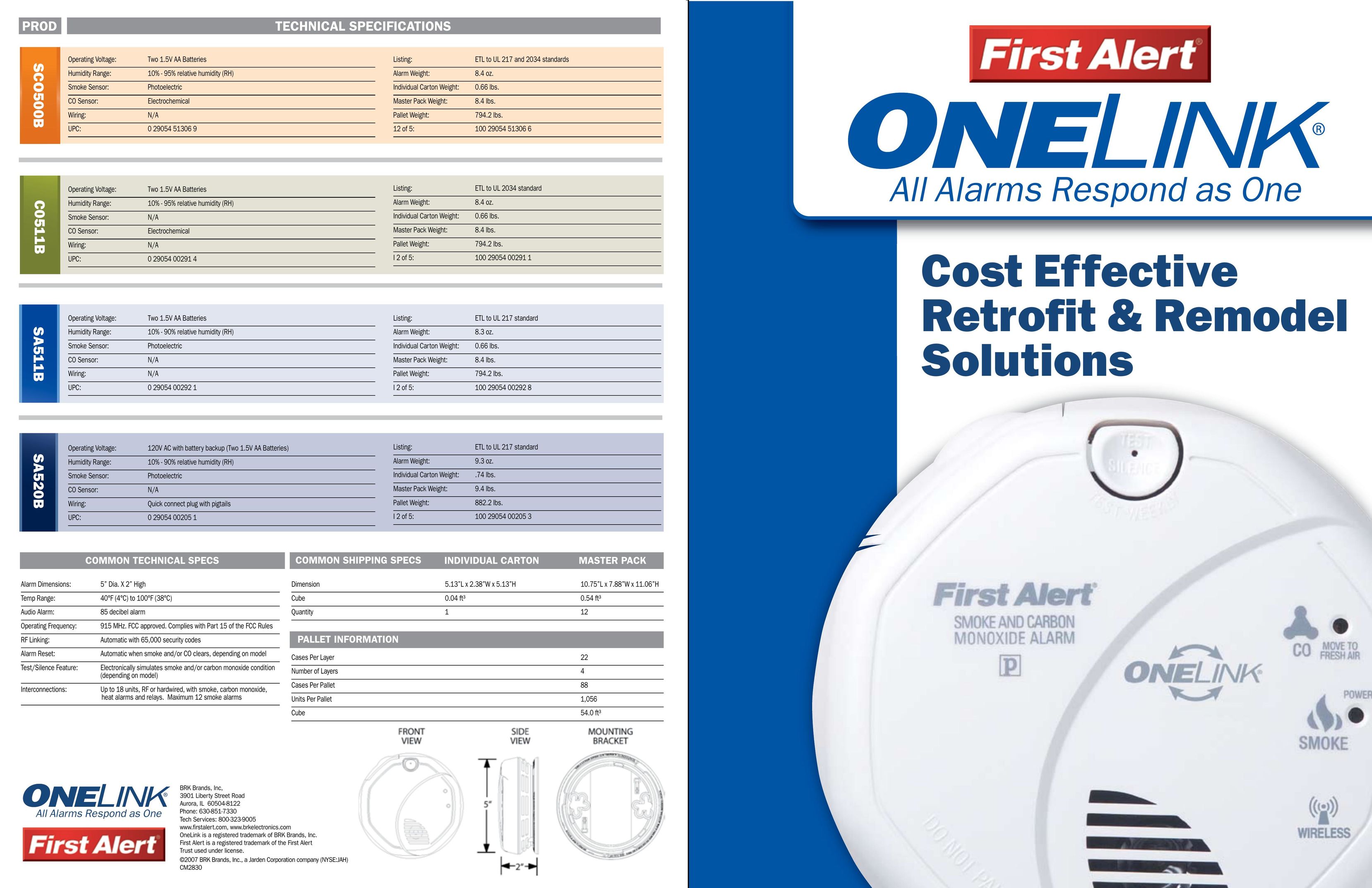 First Alert SA520B Smoke Alarm User Manual