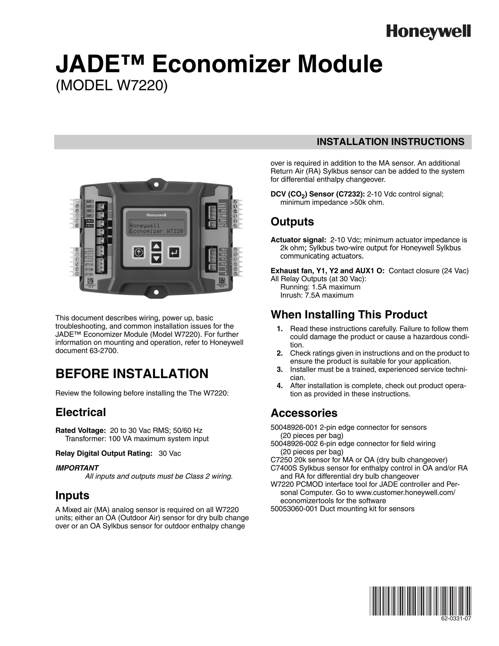 Jade Range W7220 Smoke Alarm User Manual