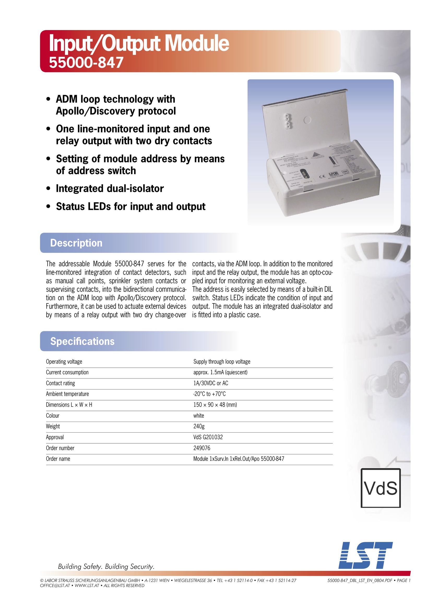 LST 55000-847 Smoke Alarm User Manual