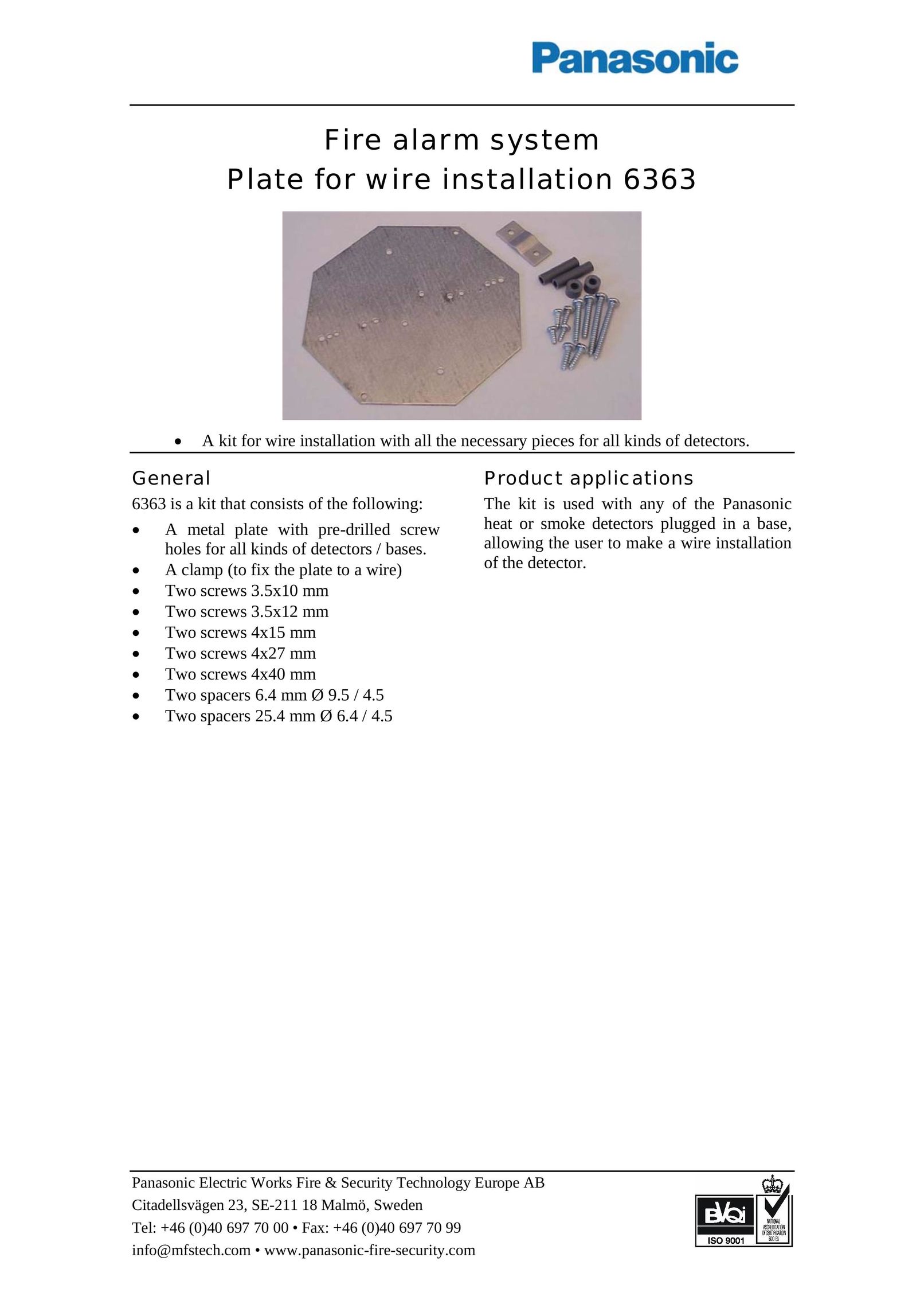 Panasonic 6363 Smoke Alarm User Manual