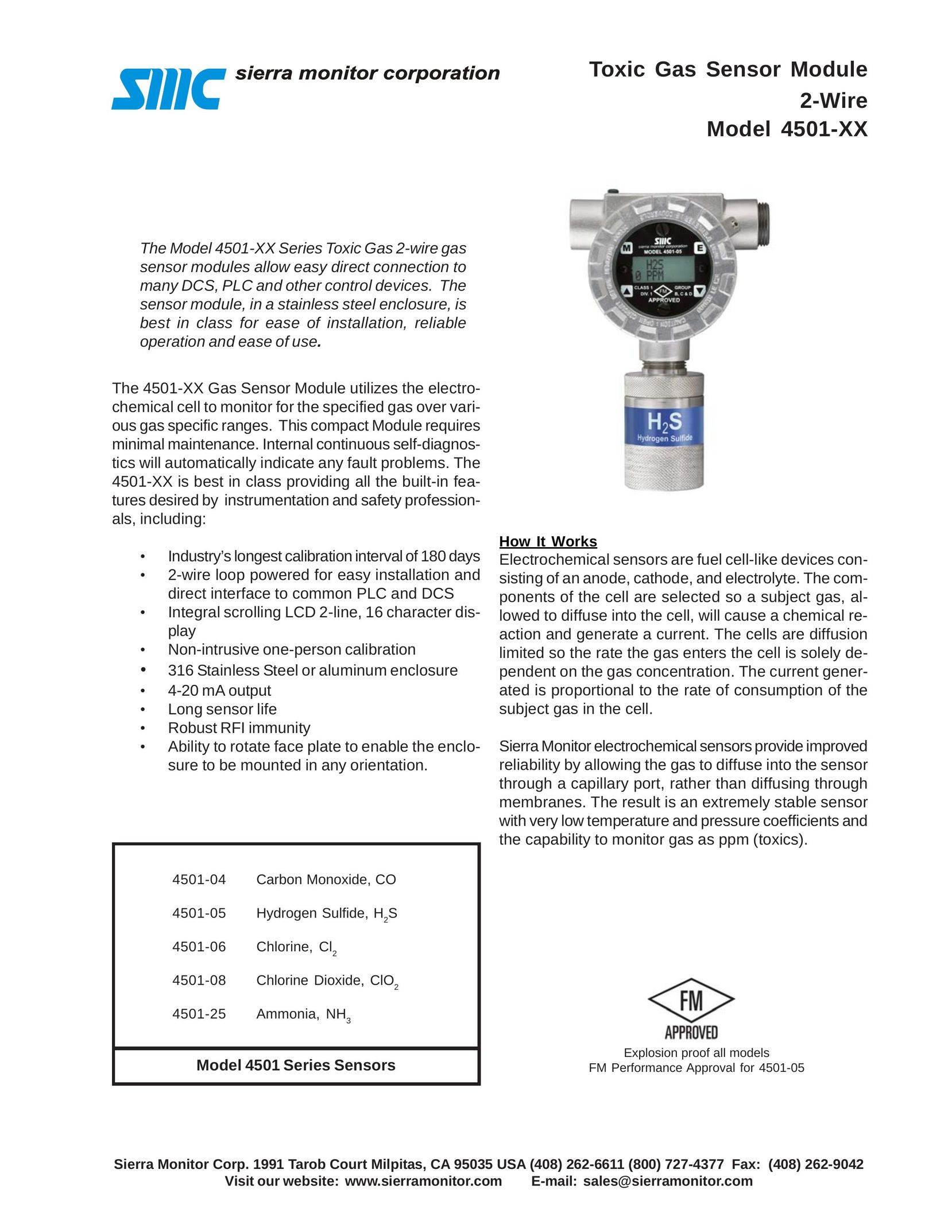 Sierra Monitor Corporation 4501-XX Smoke Alarm User Manual