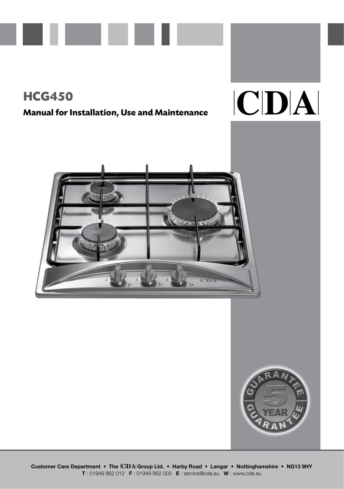 CDA HCG450 Stove User Manual