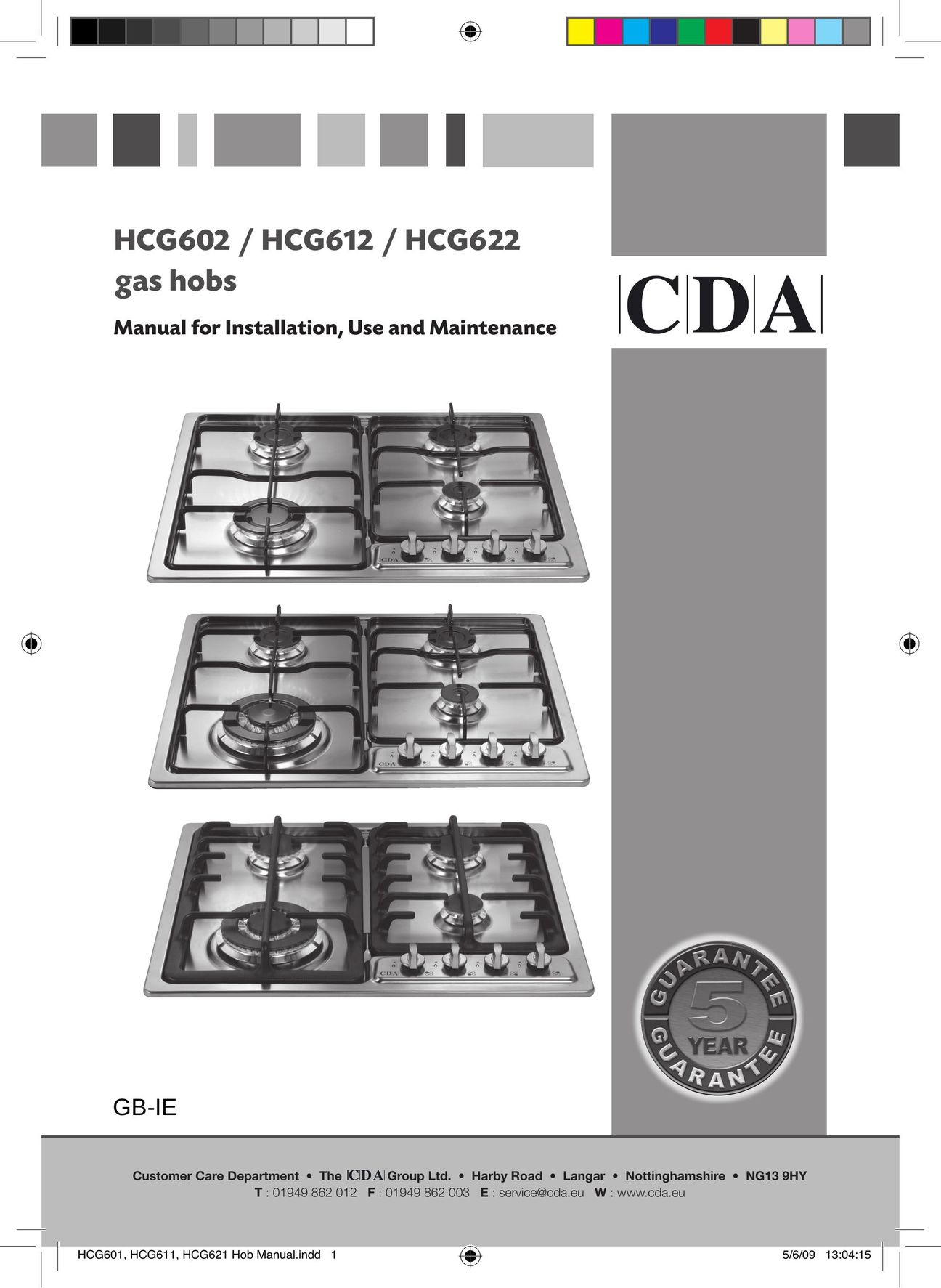 CDA HCG602 Stove User Manual