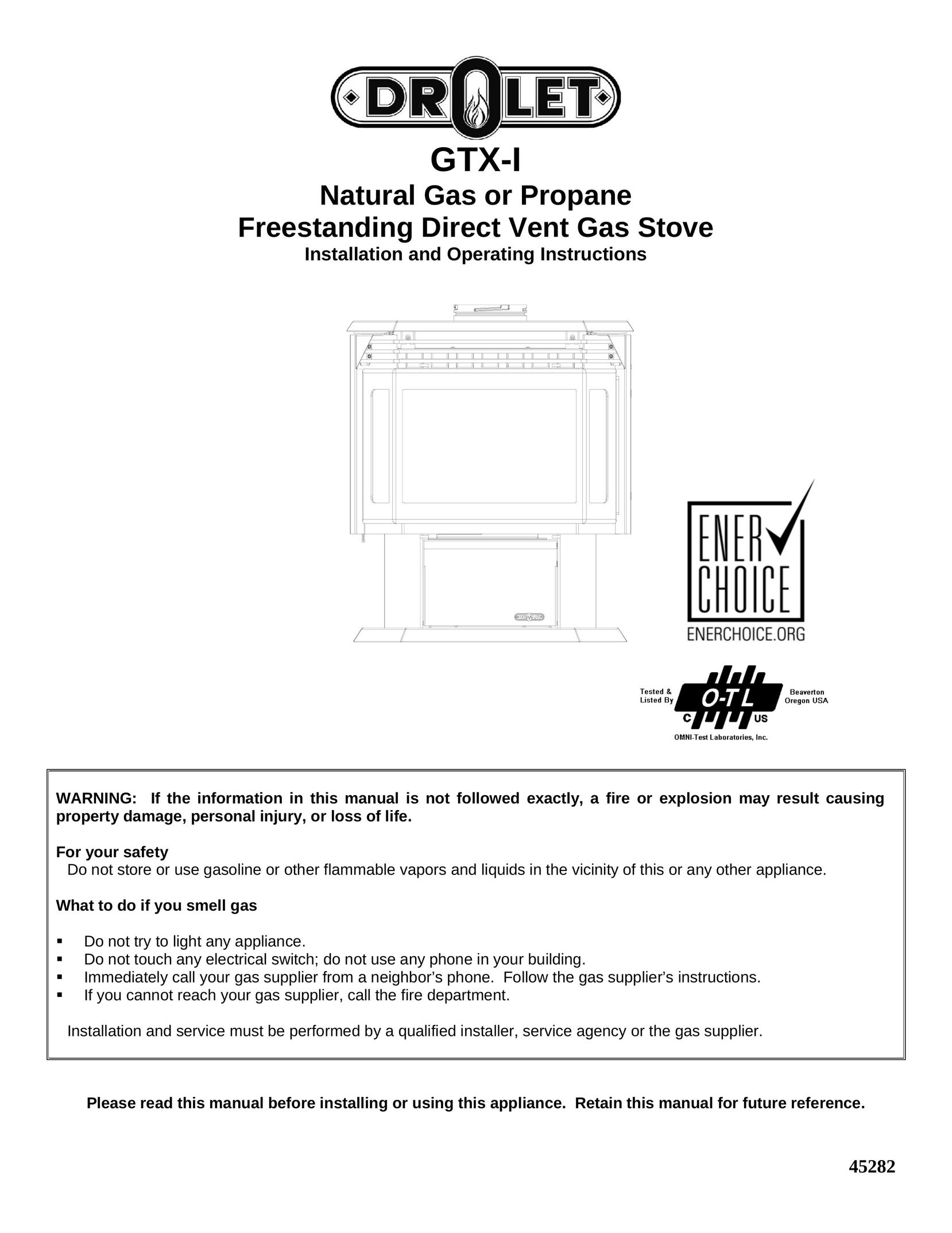 Drolet GTX-I Stove User Manual