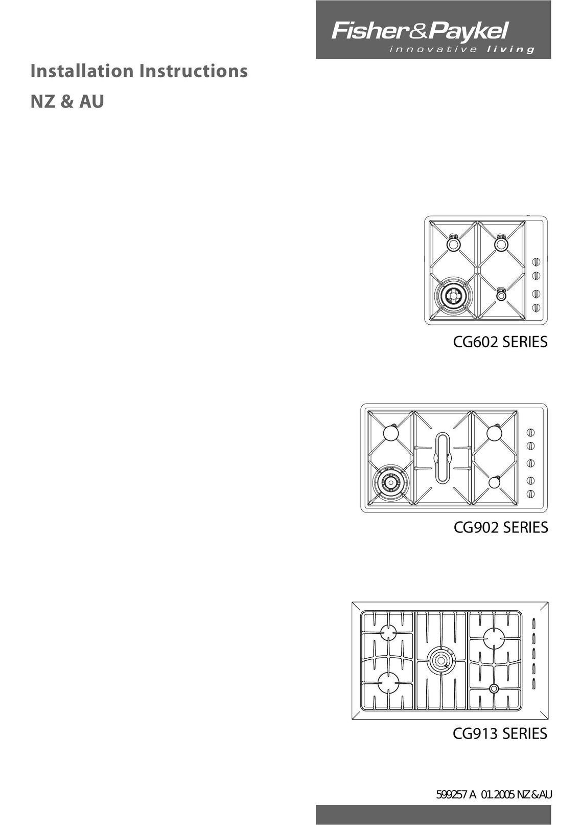 Fisher & Paykel CG602 Stove User Manual